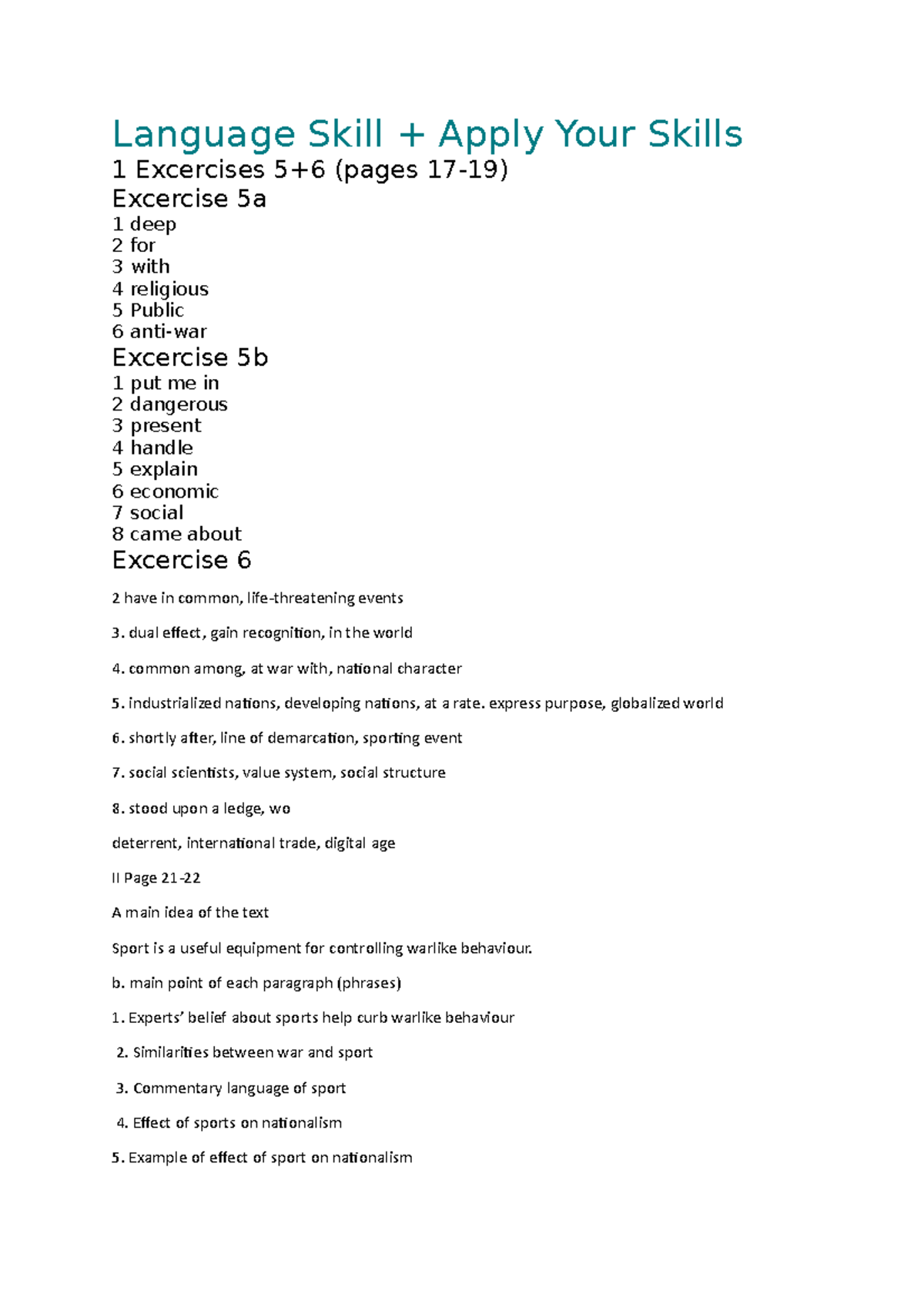 Language Skill - Good - Language Skill + Apply Your Skills 1 Excercises