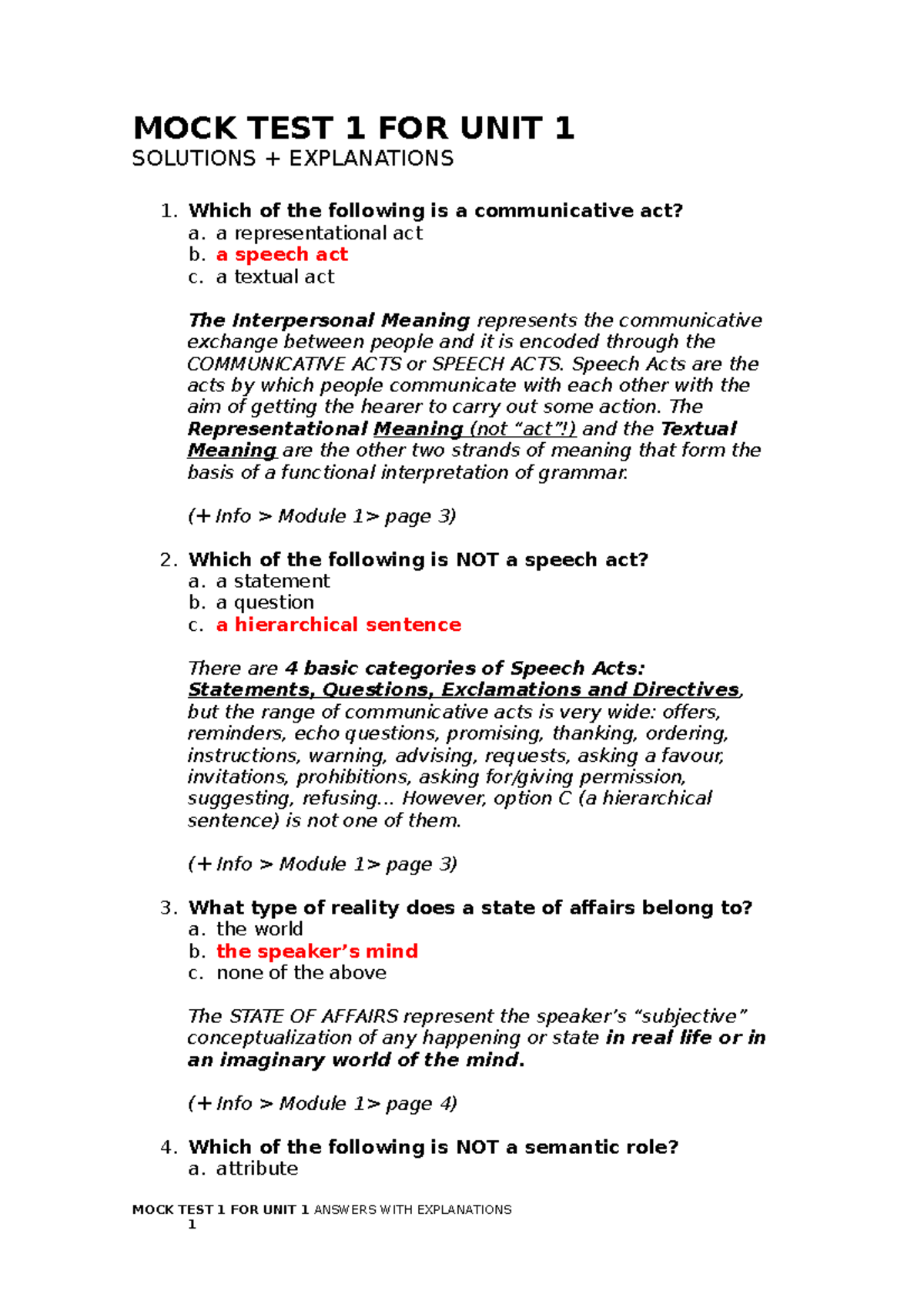 Sample/practice exam 2013, questions and answers - unit 1 - MOCK TEST 1 ...