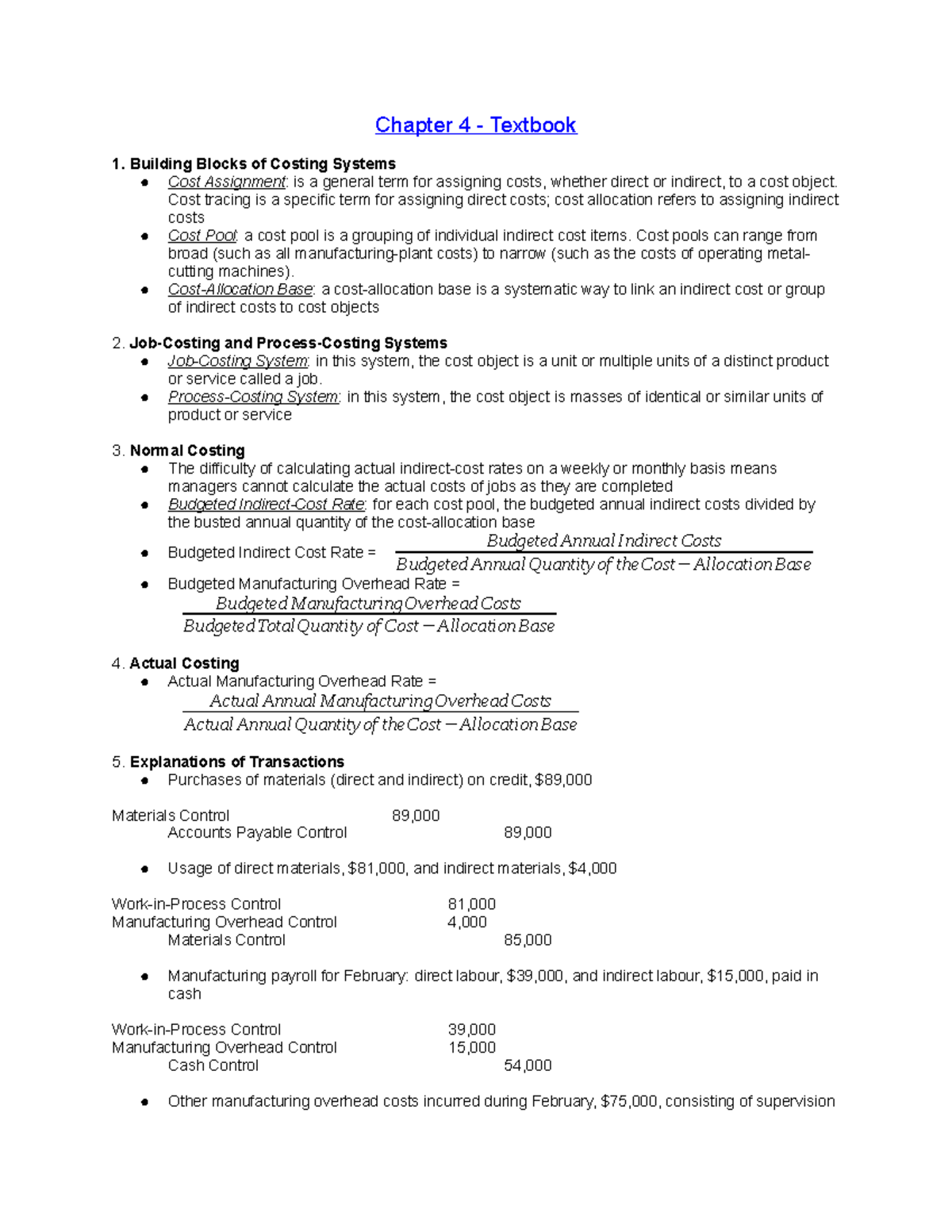 Chapter 4 - Textbook - Notes - Chapter 4 - Textbook 1. Building Blocks ...