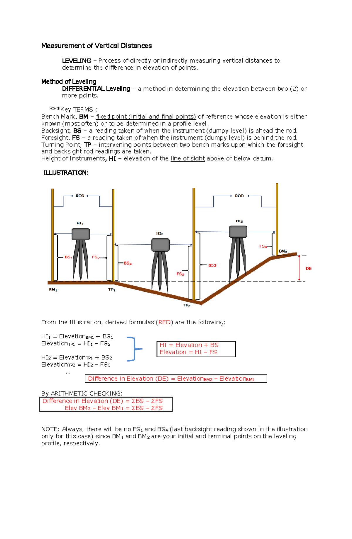 4 Differential LevelingFundamentals of Surveying civil engineering UC Studocu