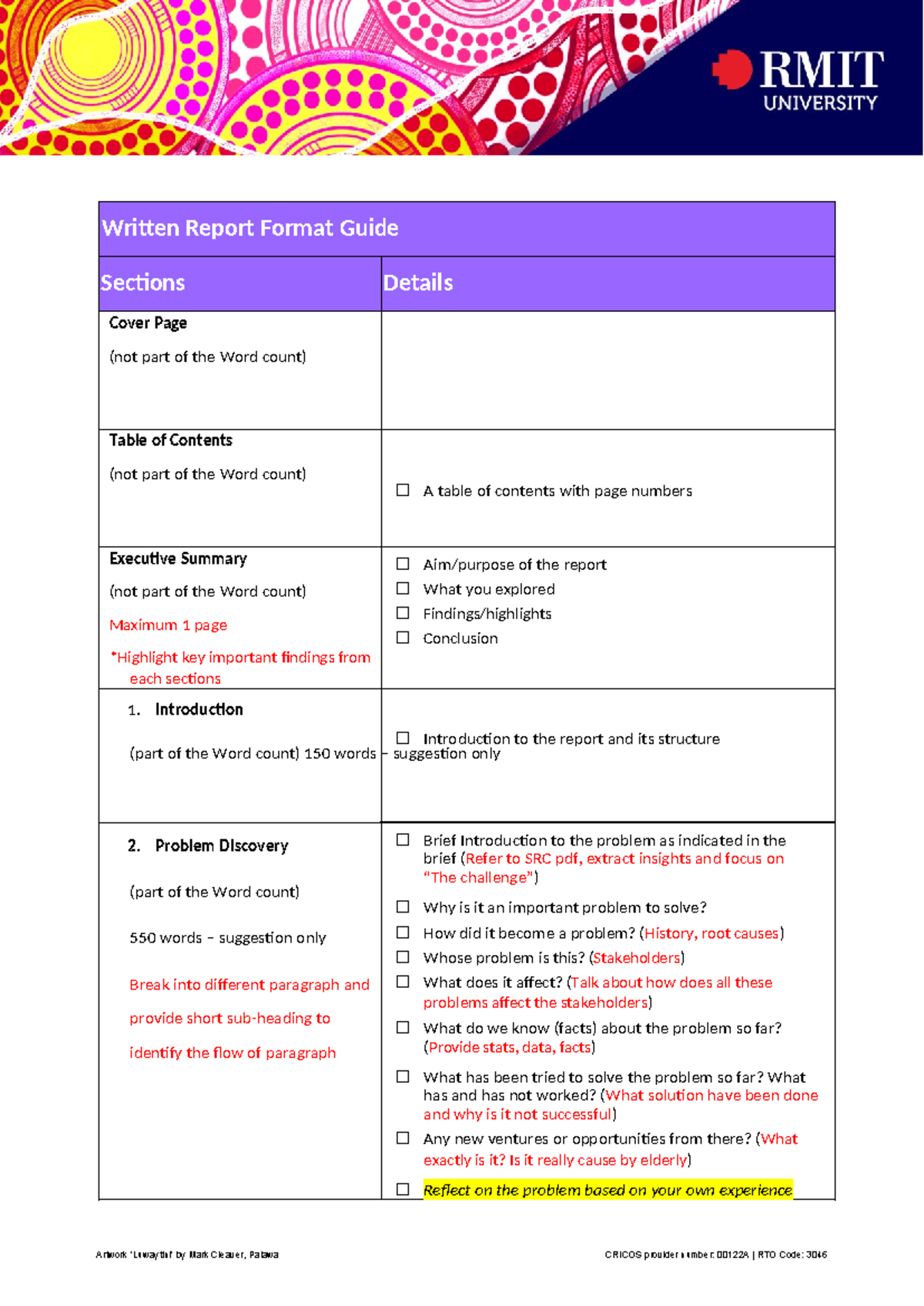 BUSM2577 Assessment 1 Written Report Format Guide-1 - Written Report ...