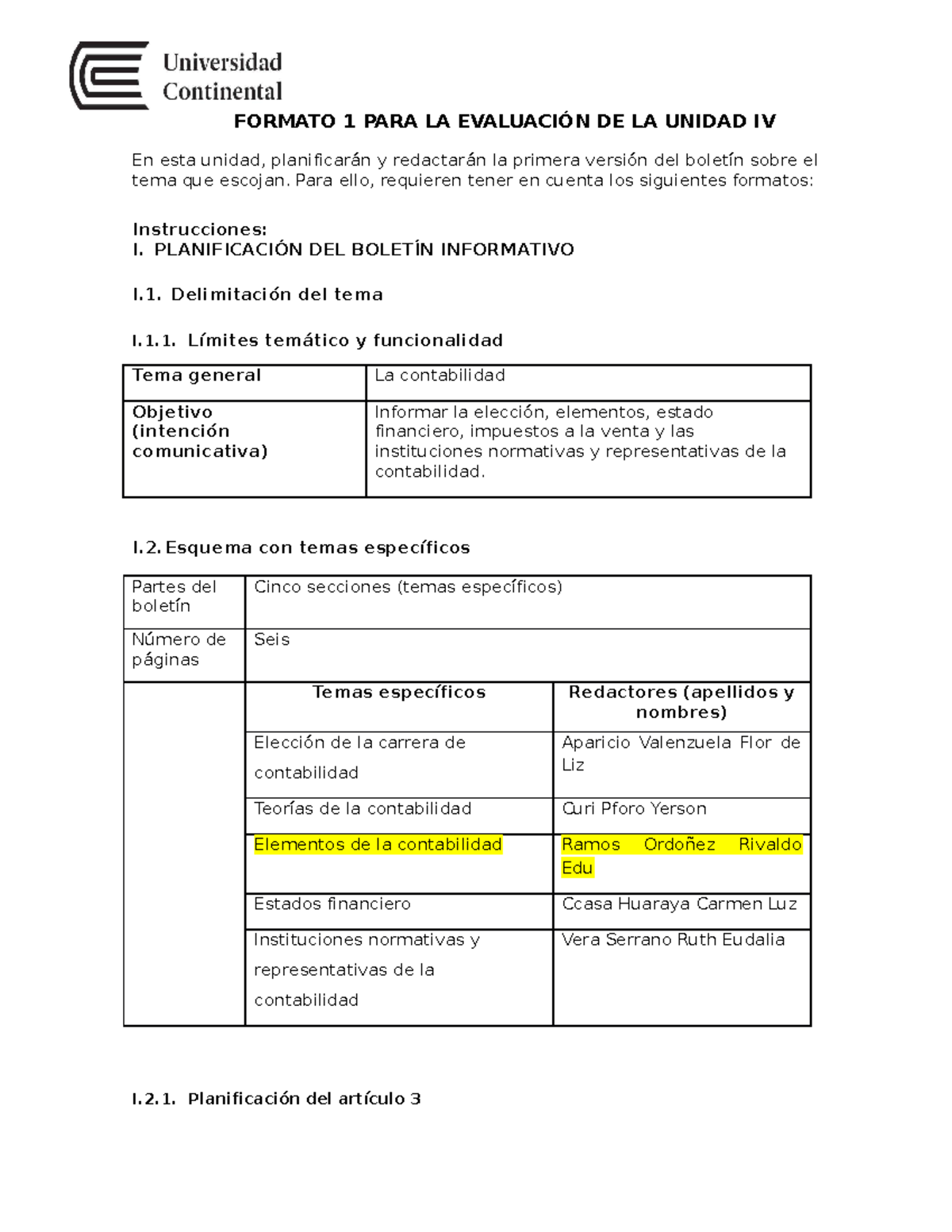 Mòdelo DE Evalauciòn Unidad 4 - FORMATO 1 PARA LA EVALUACIÓN DE LA ...