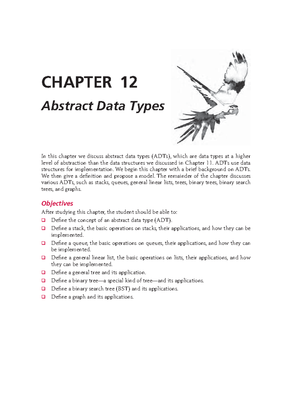 Chapter 12 - Abstract Data Types - In this chapter we discuss abstract ...