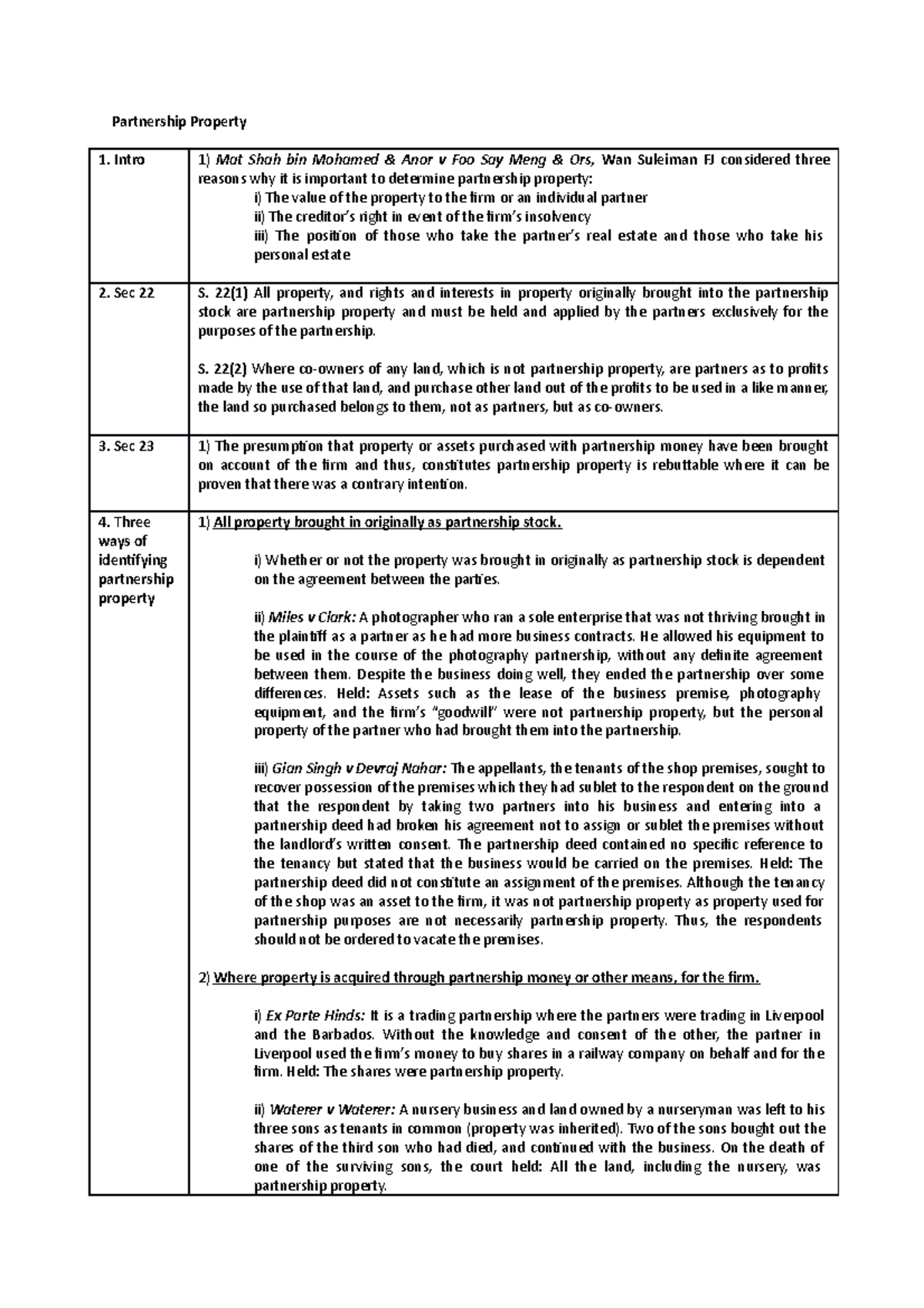 Partnership Property Notes - Partnership Property 1. Intro 1) Mat Shah ...