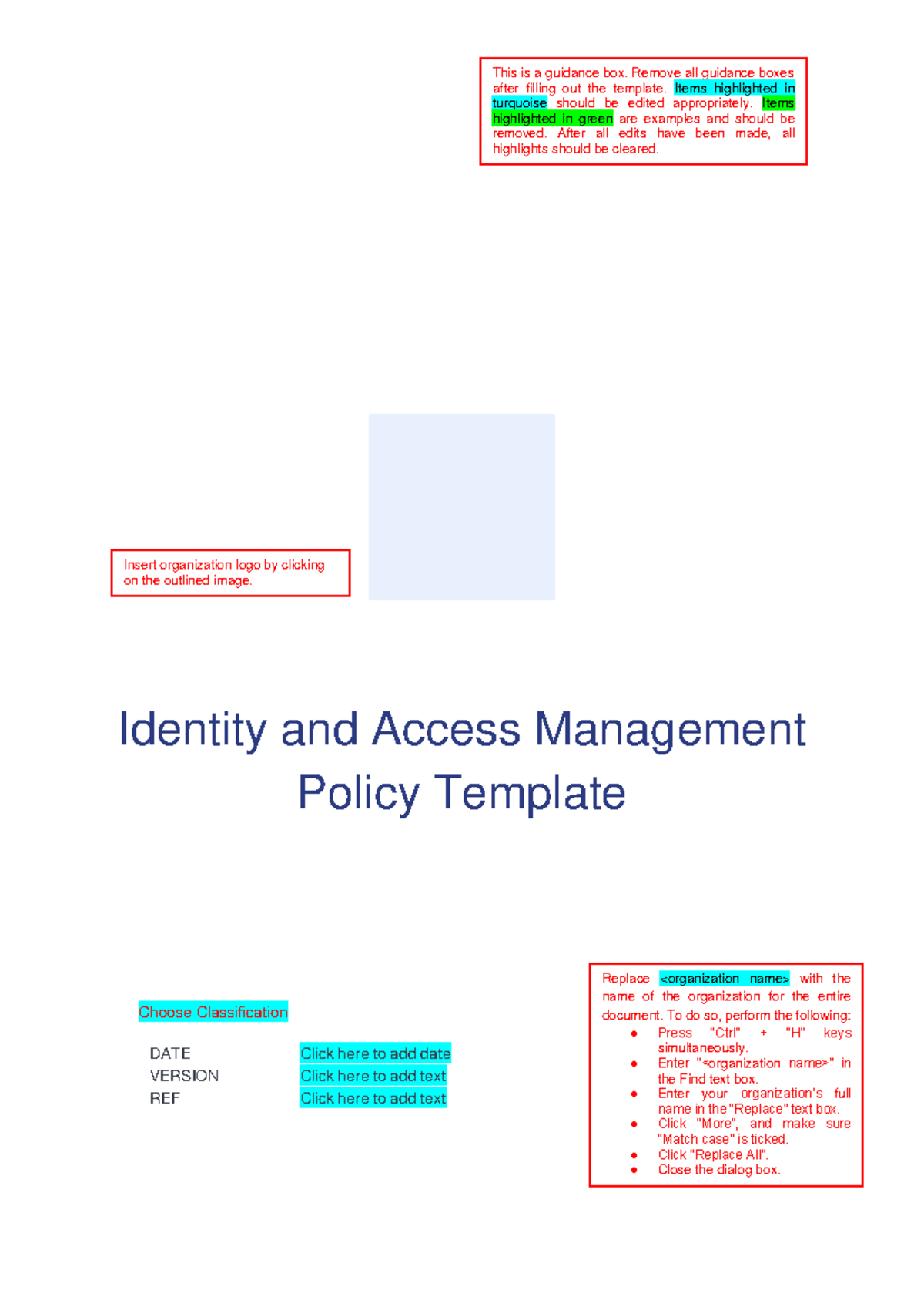 Policy Identity and Access Management template en - Identity and Access ...