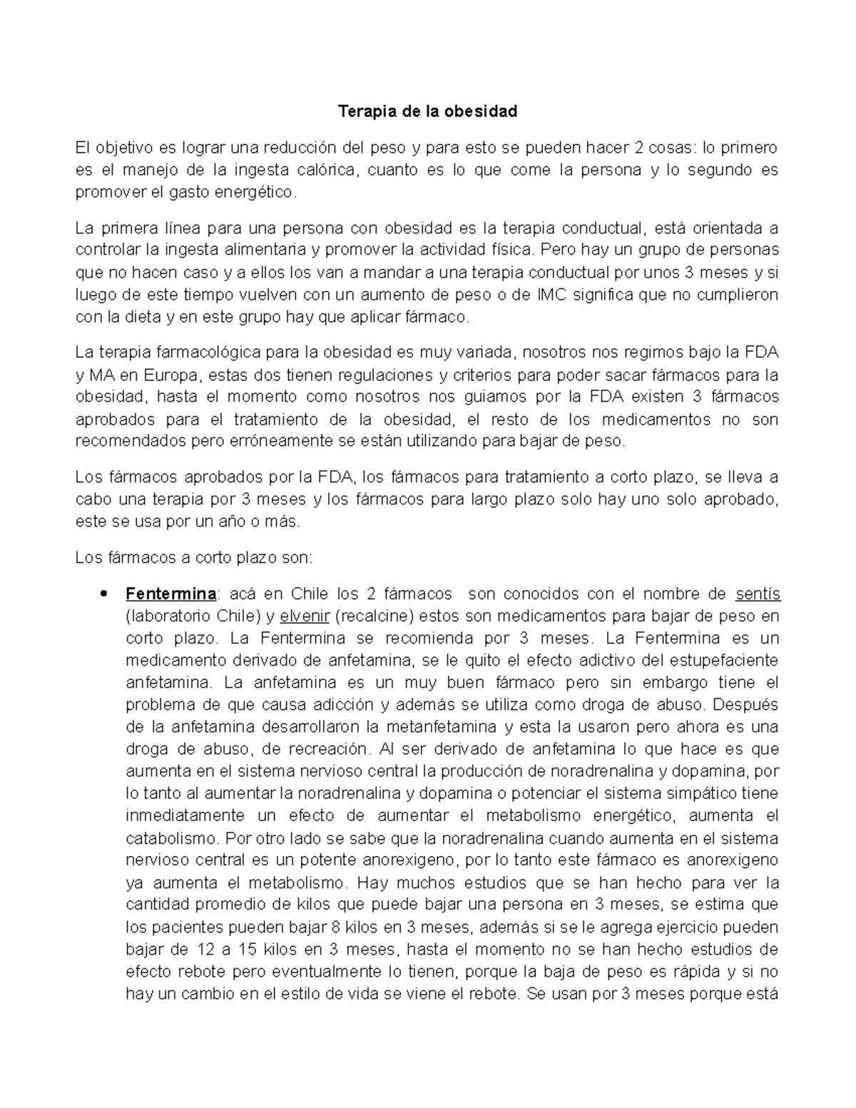 Medicamentos para bajar de peso autorizados por la fda