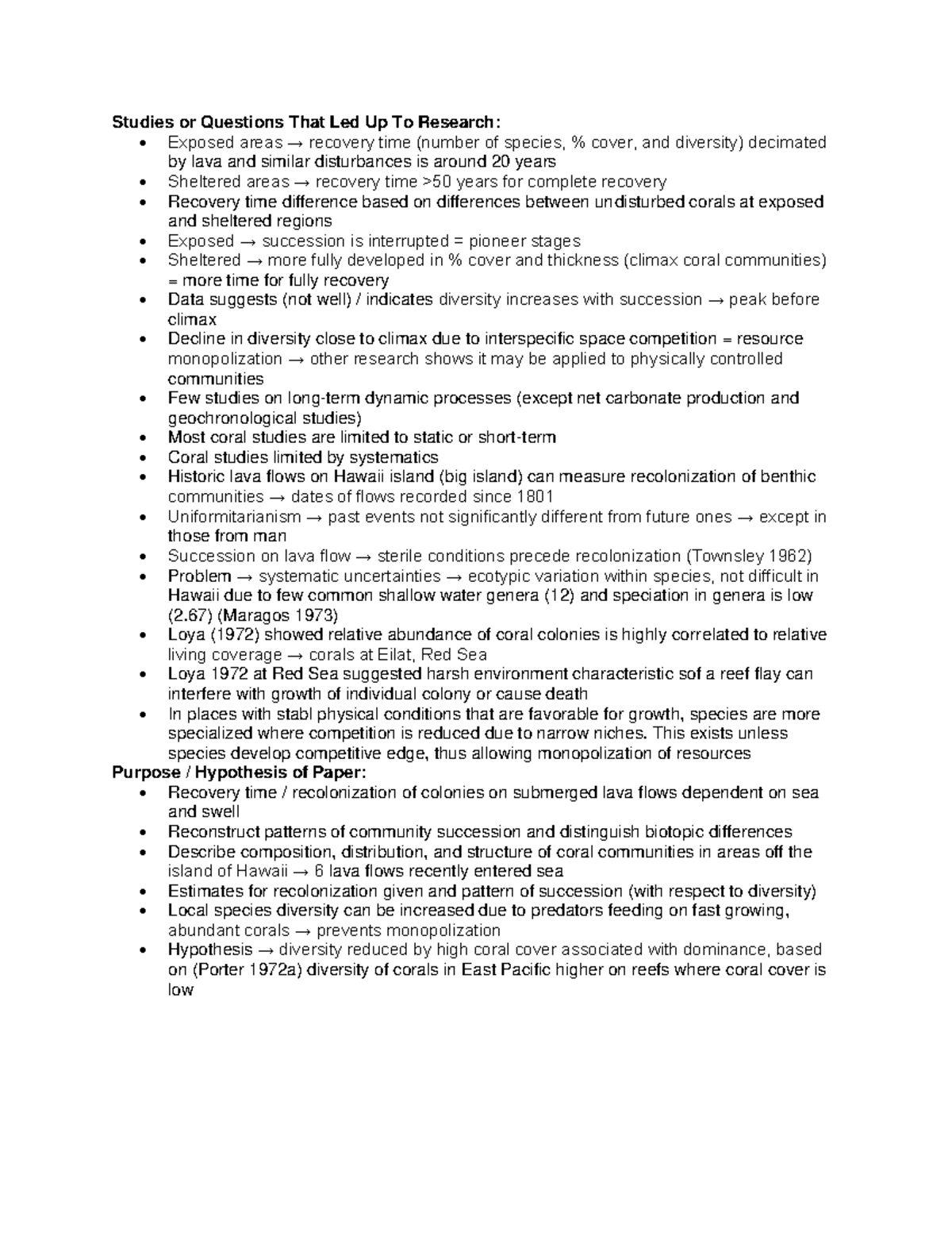Grigg and Maragos Hot Topics Summary Notes - Studies or Questions That ...