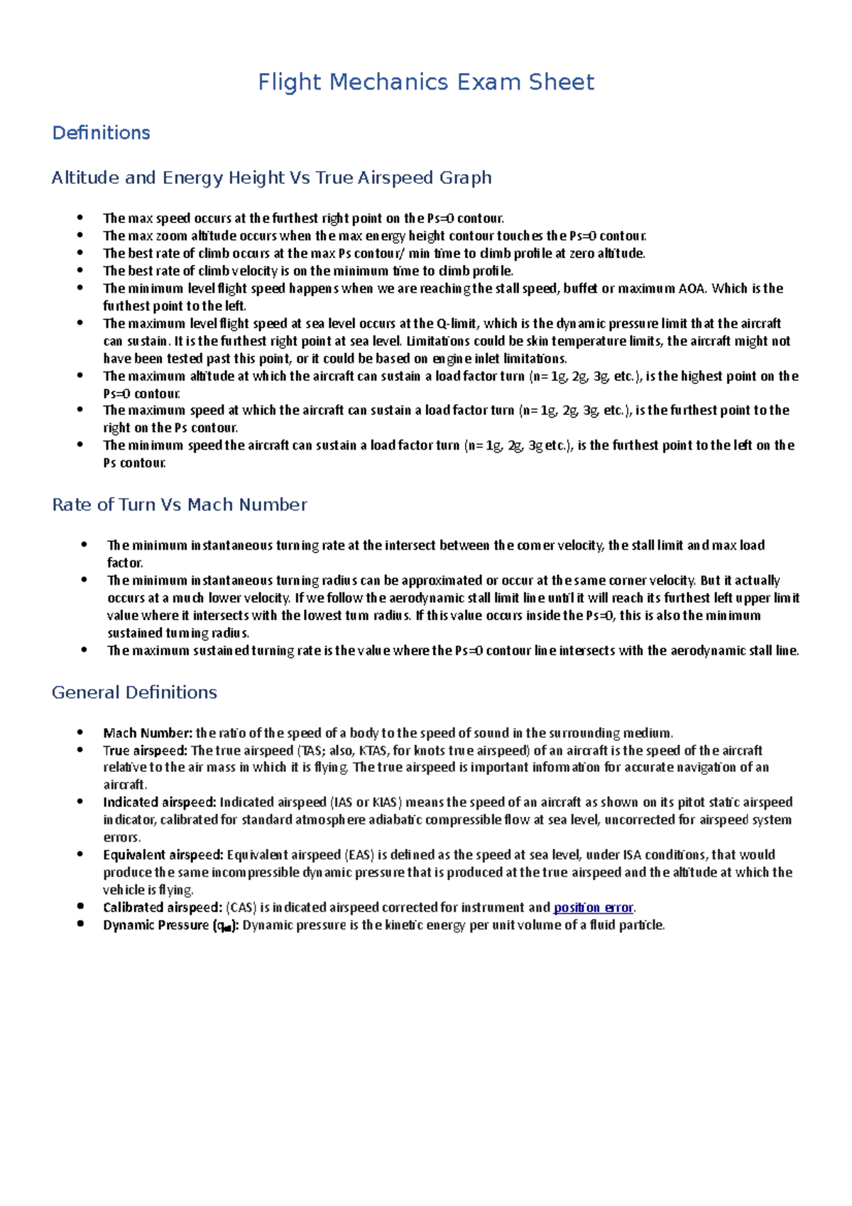 Exam 2013, questions and answers - Flight Mechanics Exam Sheet ...