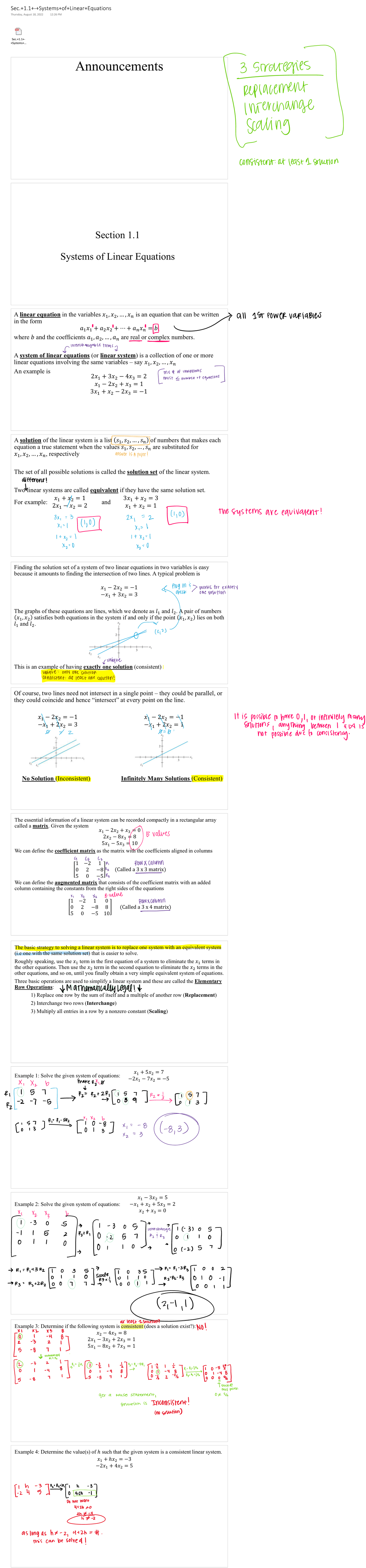 System of Linear Equations - MA 3113 - Sec.+1+- +Systems+... Sec.+1 ...