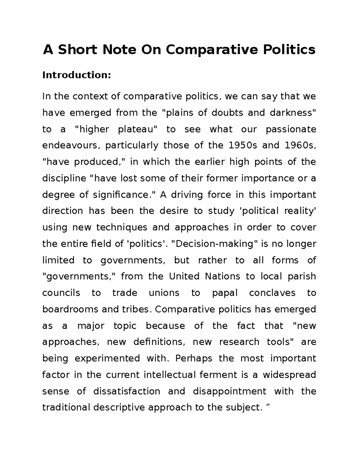 a-short-note-on-comparative-politics-a-short-note-on-comparative