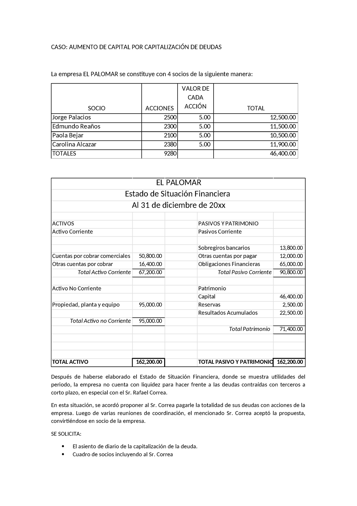 Caso Práctico Aumento Resúmenes Matemáticas Caso Aumento De Capital Por CapitalizaciÓn De 0003
