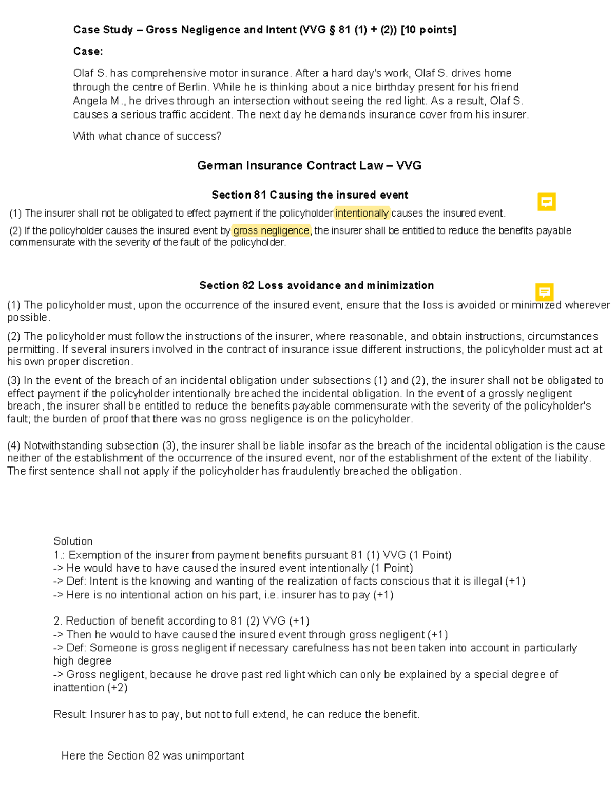 01 Case Study Gross Negligence and Intent Task Case Study Gross