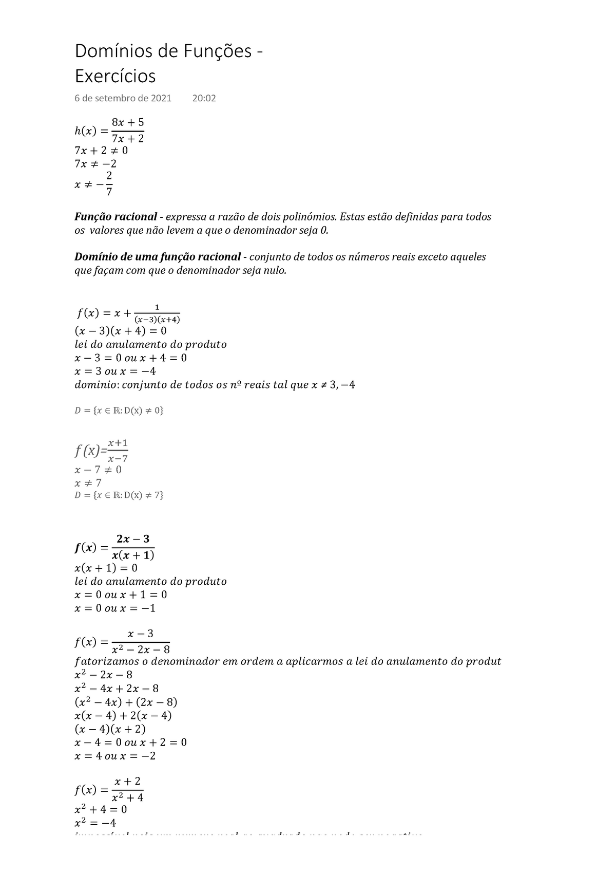 Logaritmos - Exercicios Resolvidos - Matemática 1 - Politécnico Do ...