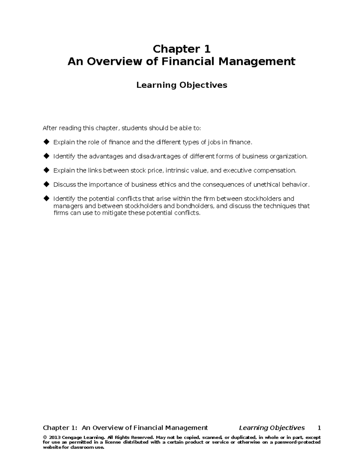BH FFM13 IM ch01 - Chapter 1 An Overview of Financial Management ...