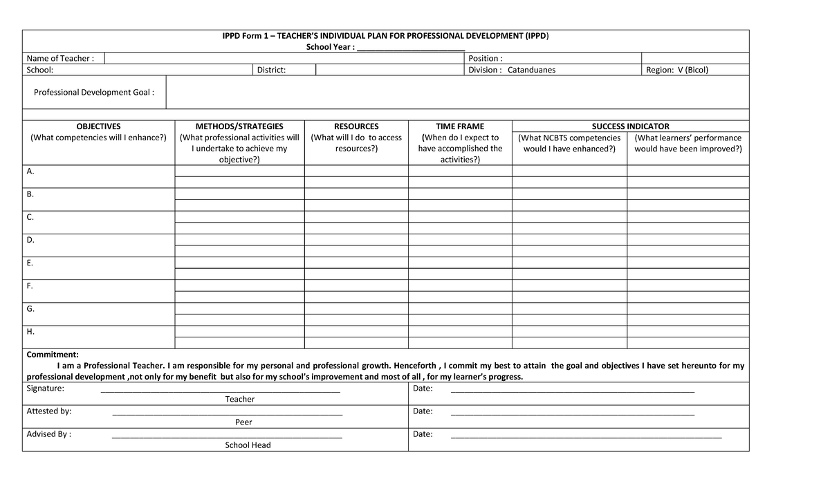 IPPD-Form-1 - helpful - IPPD Form 1 – TEACHER’S INDIVIDUAL PLAN FOR ...