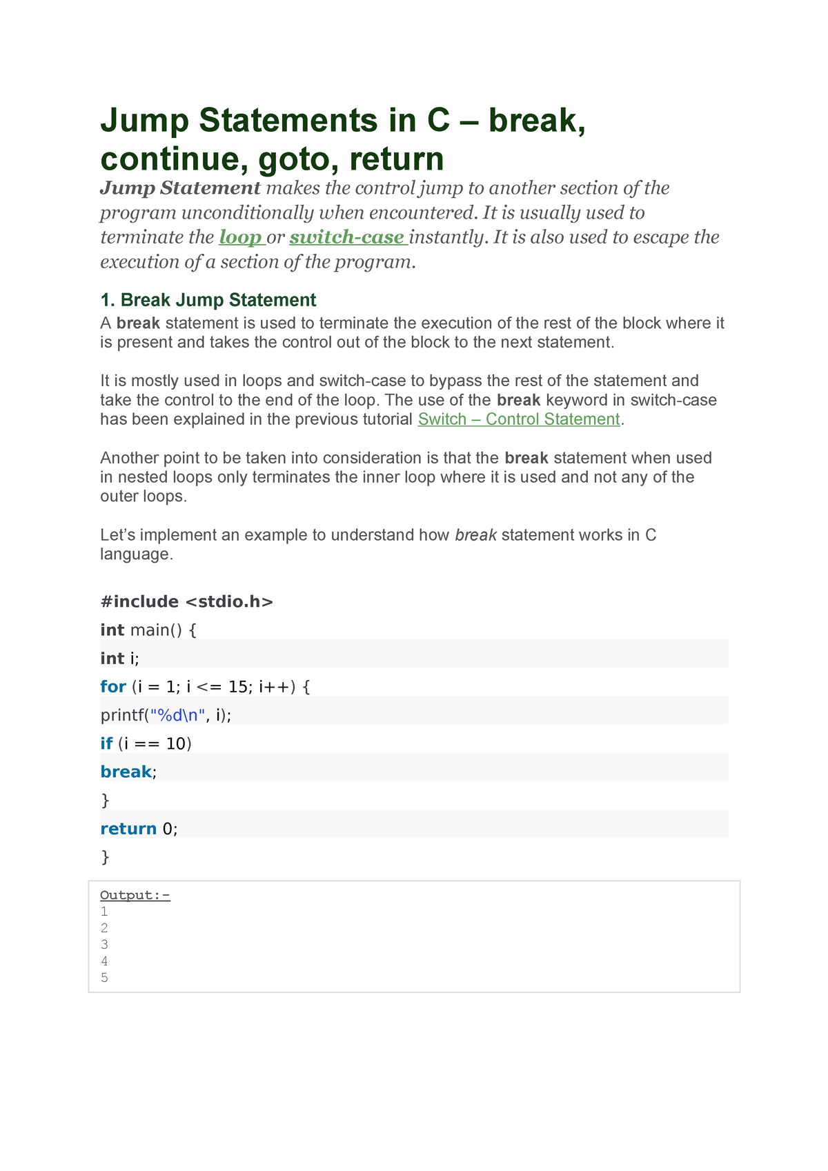 jump-statements-in-c-material-jump-statements-in-c-break