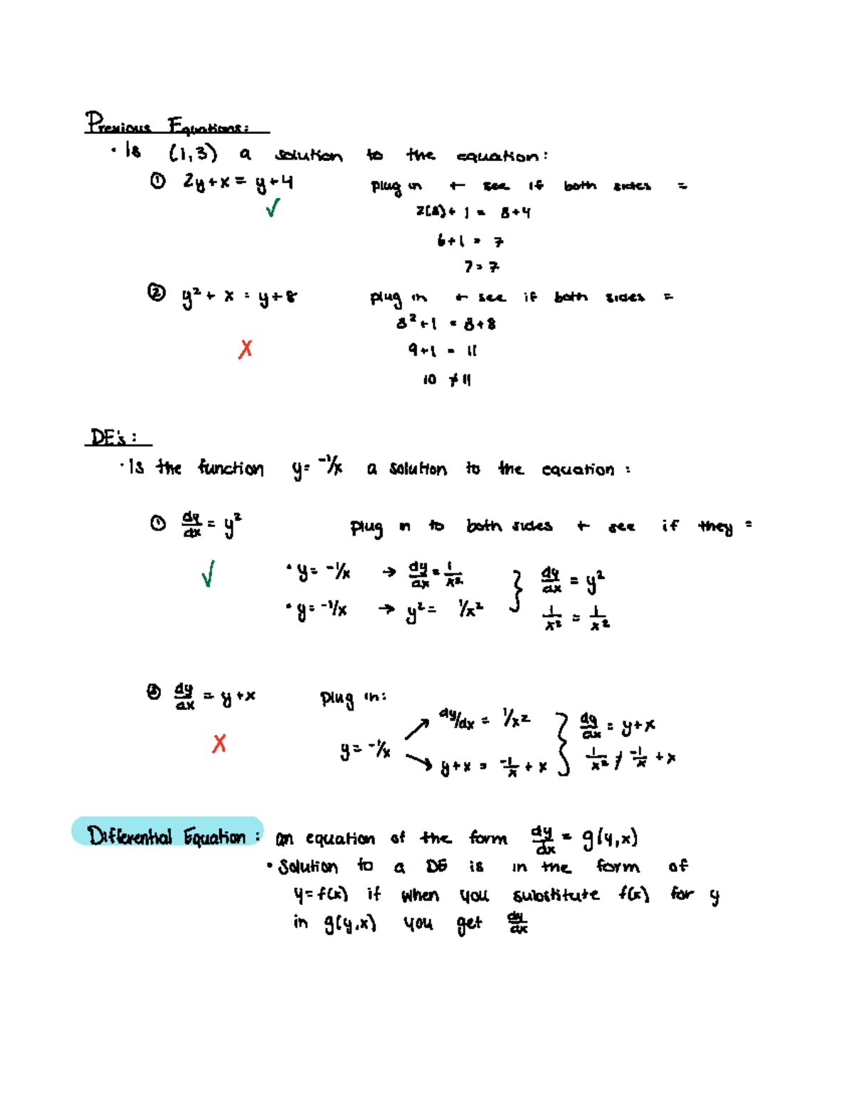 Introduction To Differential Equations - Previous Equations Is 1 3 A ...