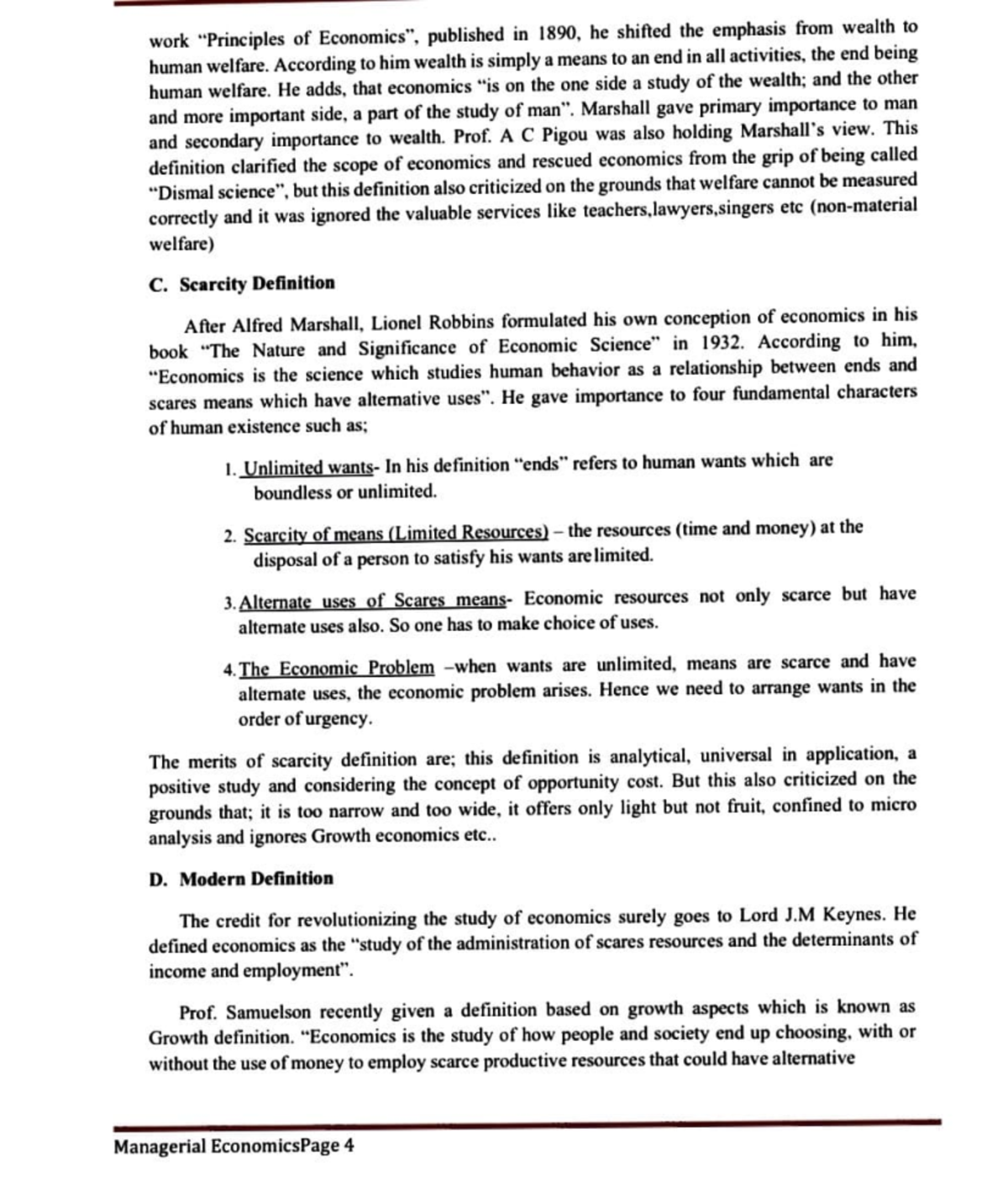 Managerial Economics study material-II - work 