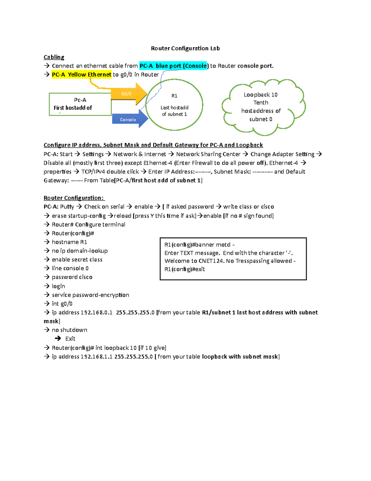 Test 15 December 2019, questions - Router Configuration Lab Cabling ...
