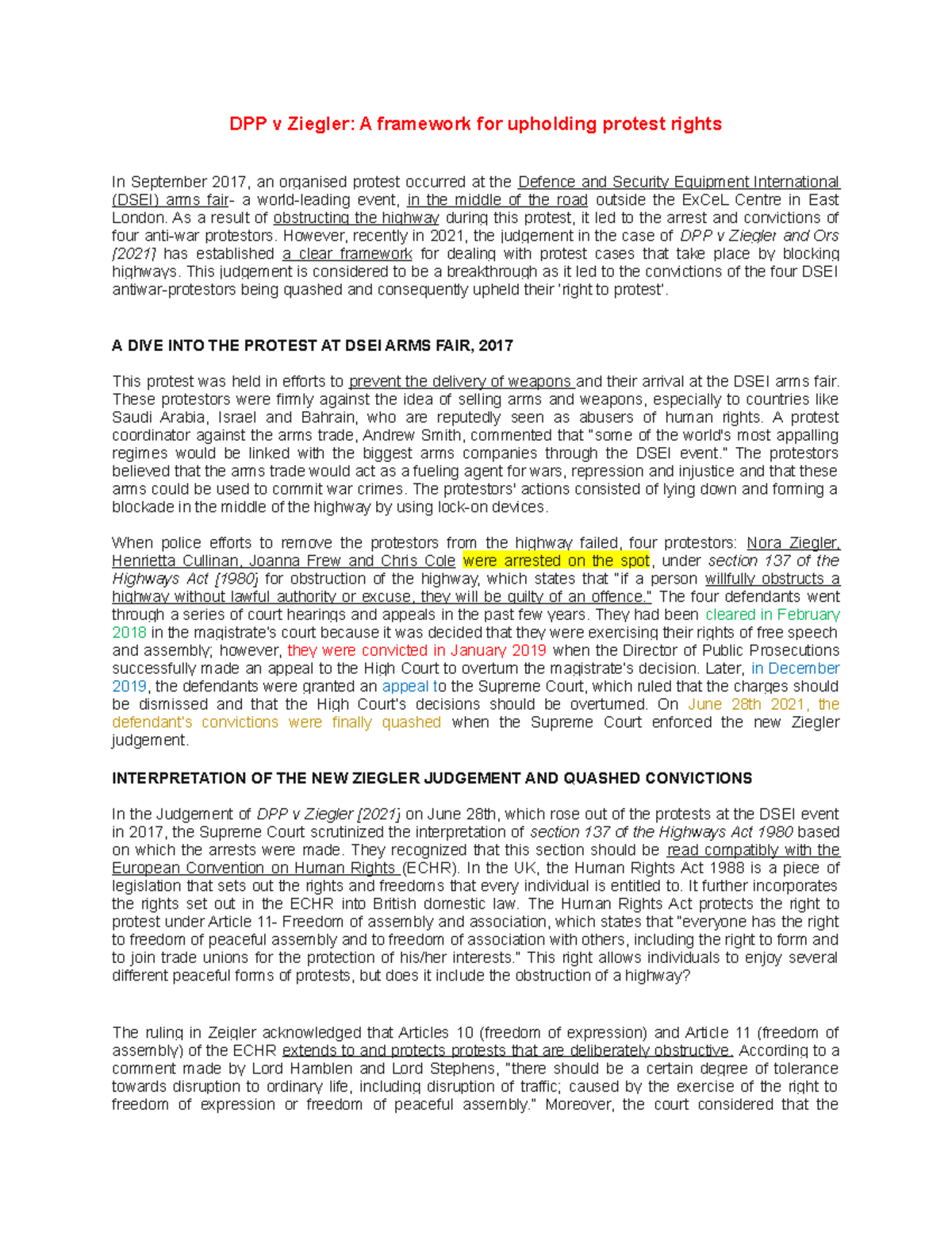 DPP v Ziegler-Part A Jurisprudence-Case Analysis-2022 - DPP v Ziegler ...
