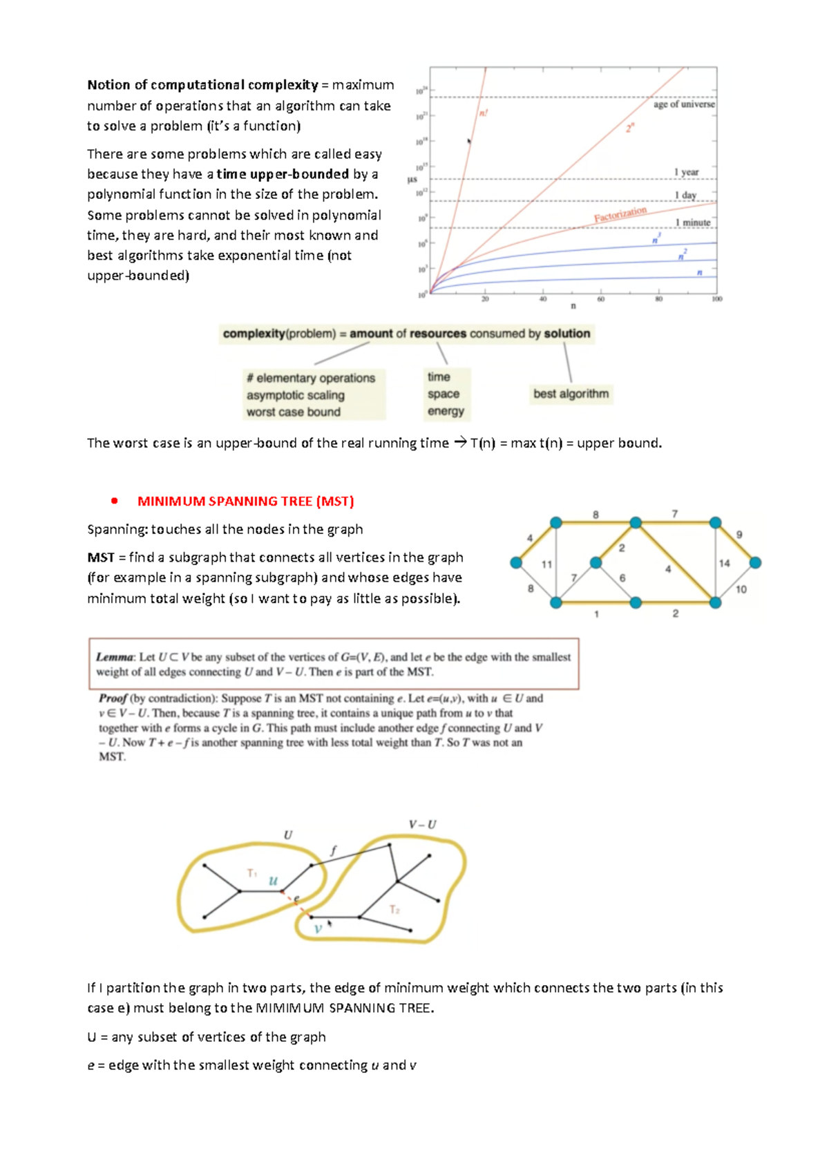Teoria - 1st partial - Notion of computational complexity = maximum ...