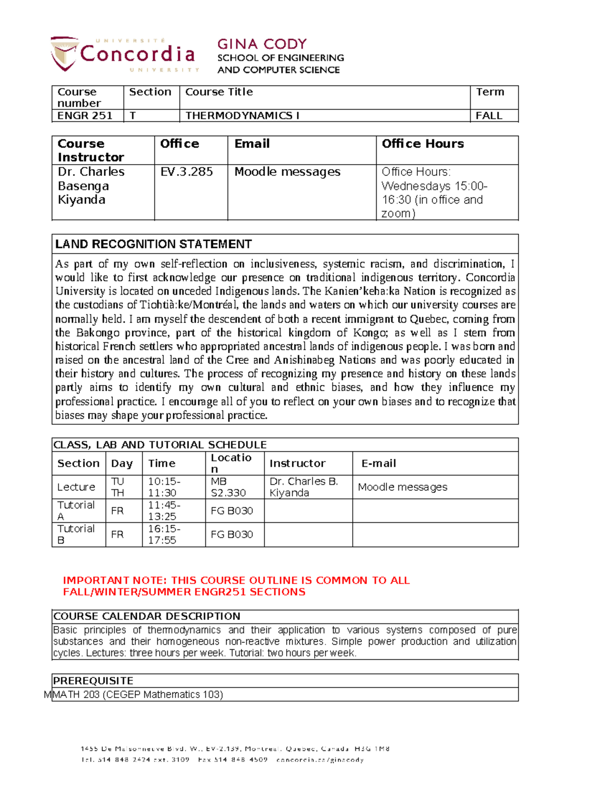 Syllabus 251 section F F2022 - Course number Section Course Title Term ...