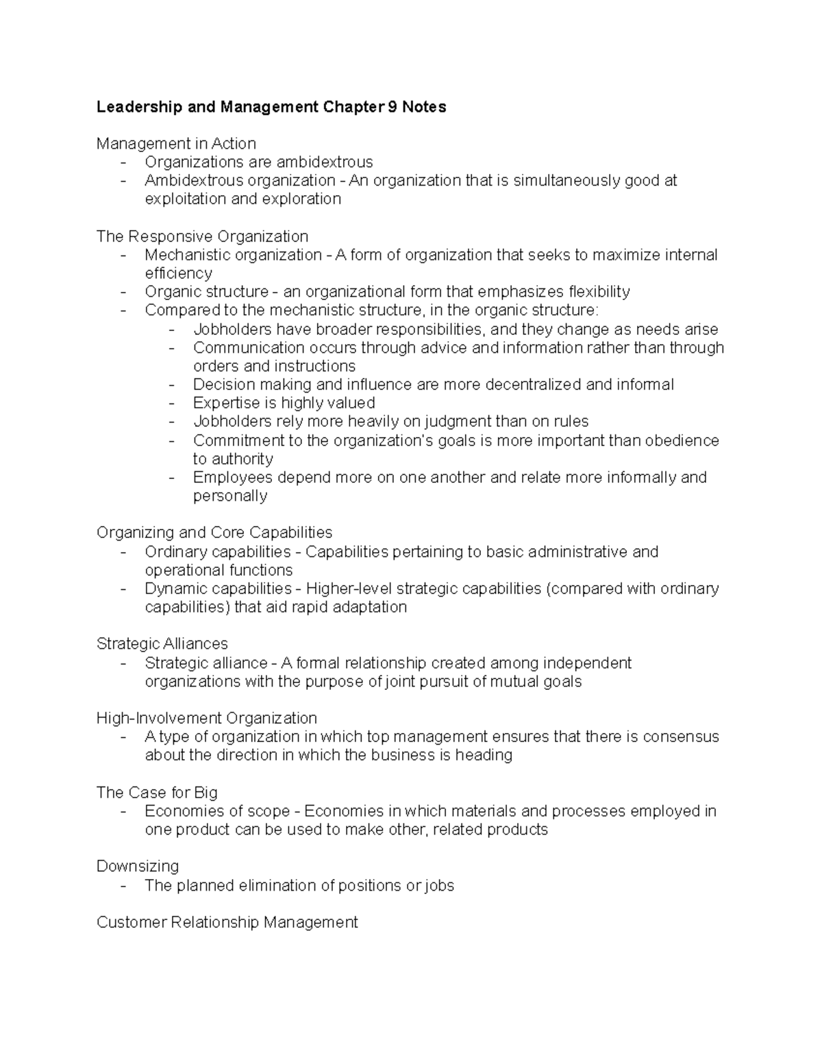 Leadership and Management Chapter 9 Notes - Studocu