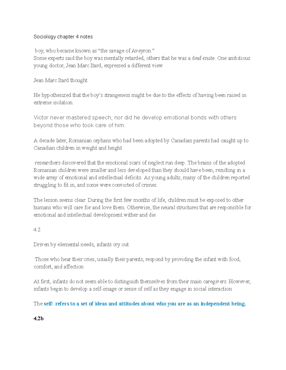 Untitled document-13 - lecture - Sociology chapter 4 notes boy, who ...