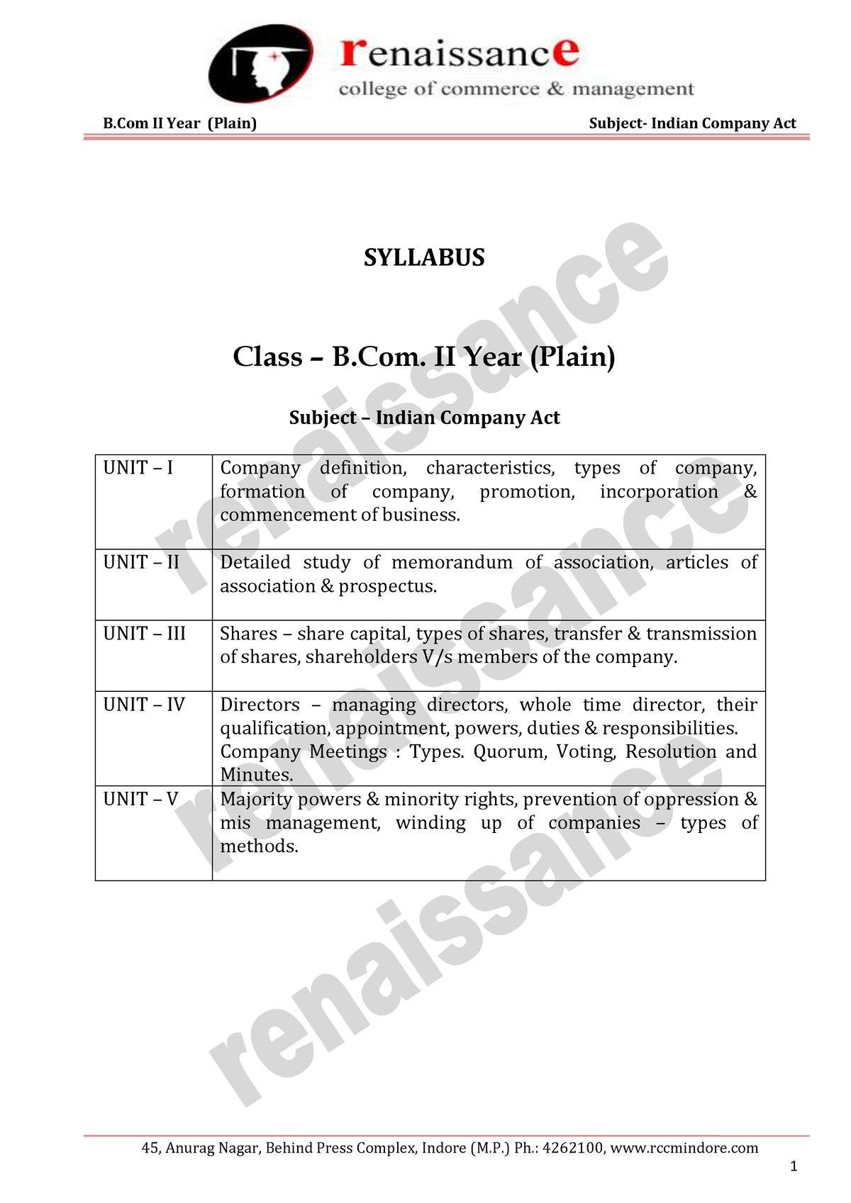 Indian-Company-Act1 - B.com (hons) - Delhi University - Studocu