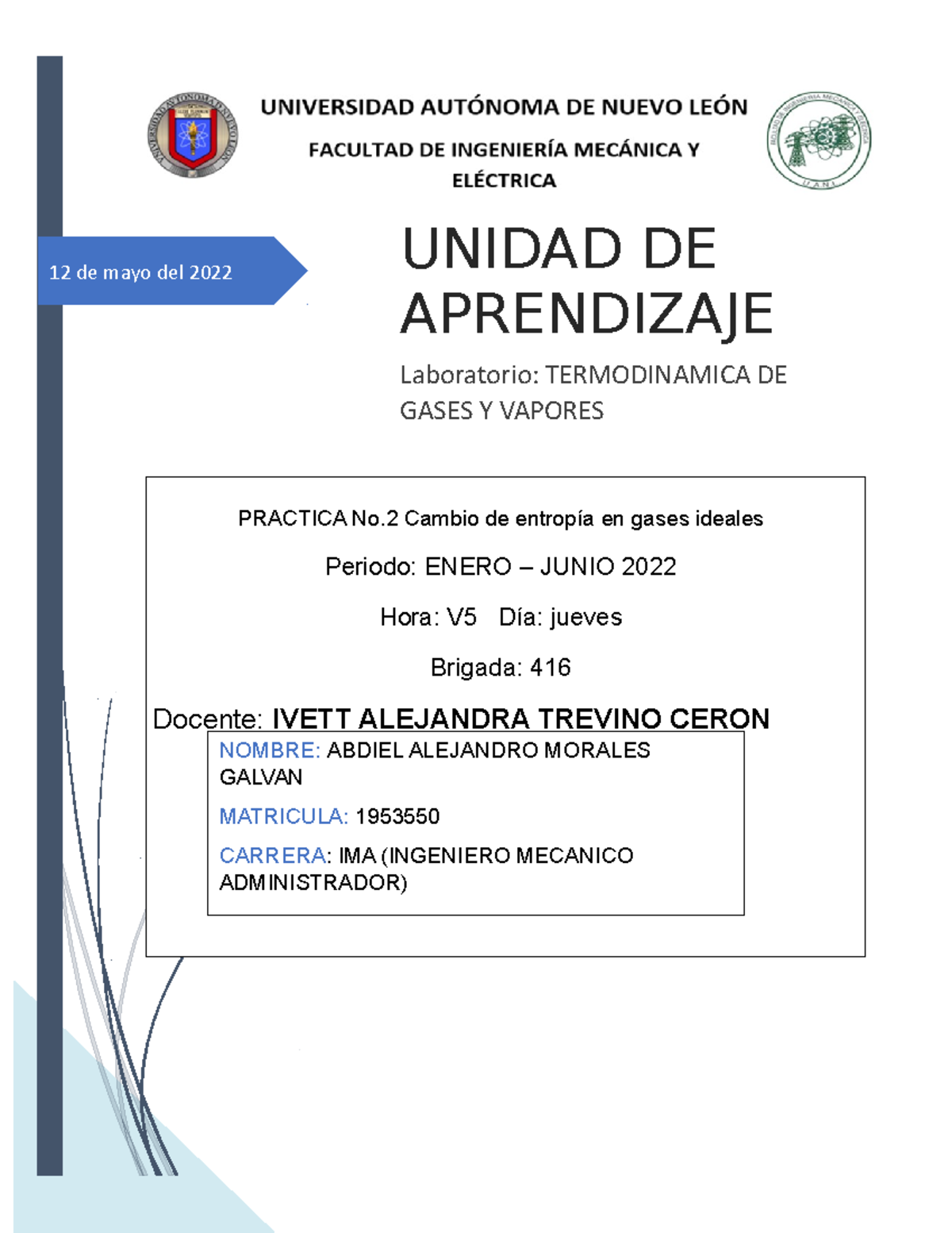 2° Practica- Termodinamica DE Gases Y Vapores-1953550-IMA - 12 De Mayo ...