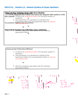 Data Fitting Chapter 3 Least Squares Completed Notes - MATH111 Data ...