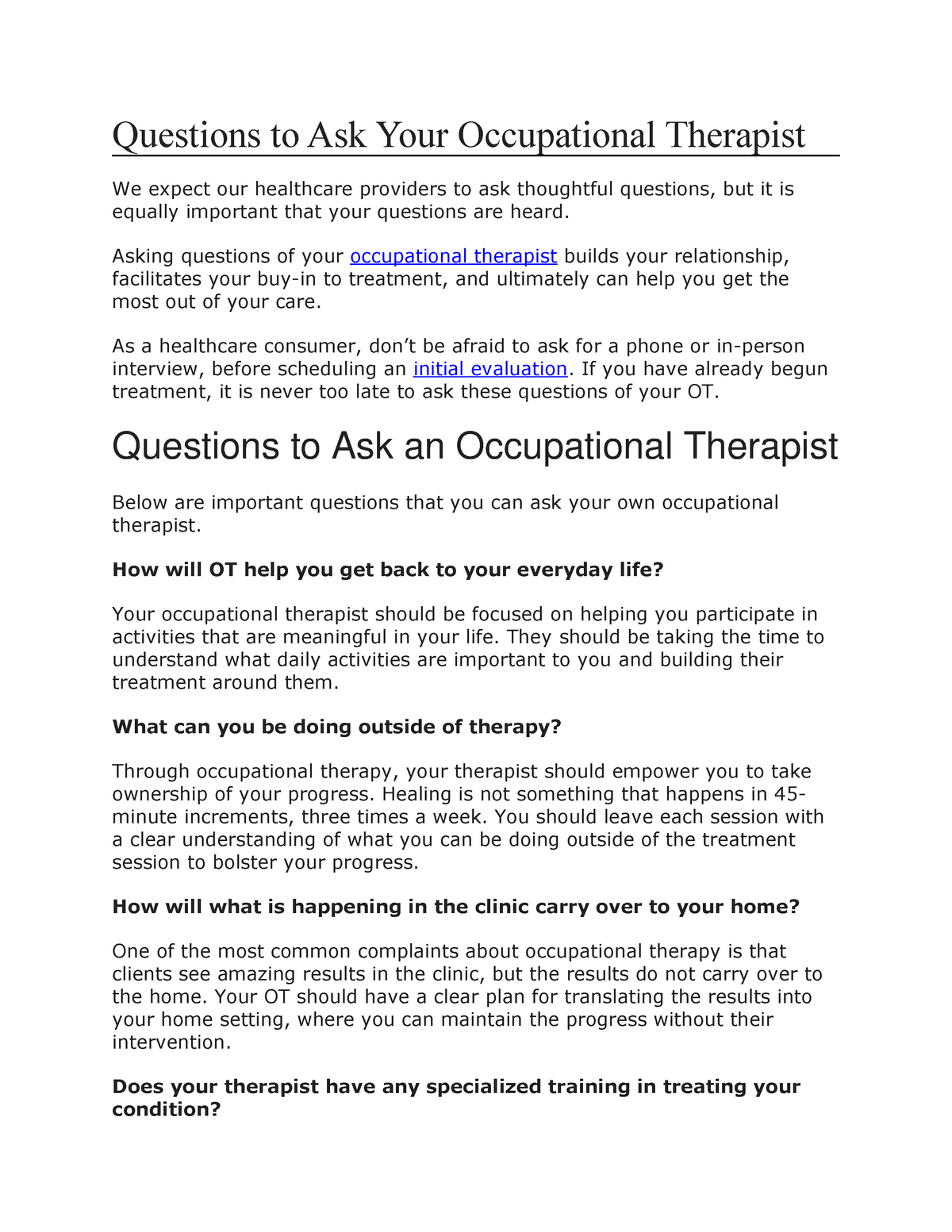 dissertation questions occupational therapy