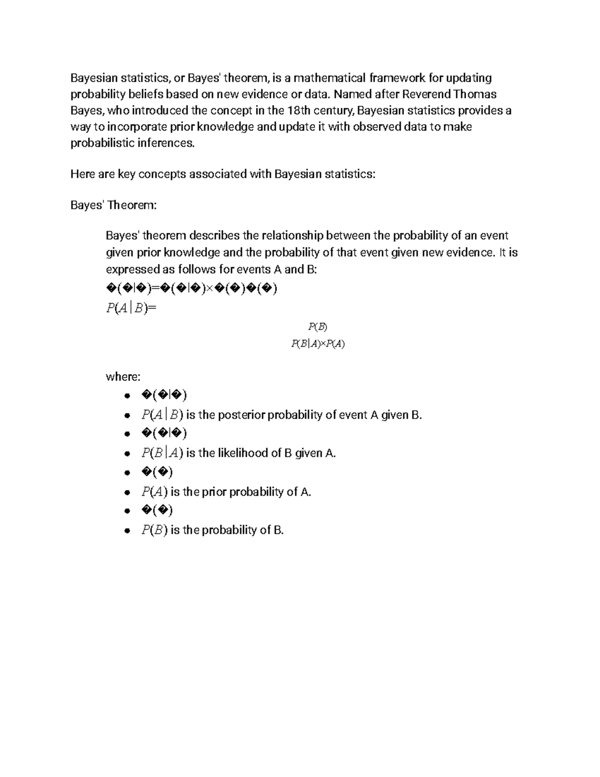 Bayes isye6501 - Summary Notes - Bayesian statistics, or Bayes' theorem ...