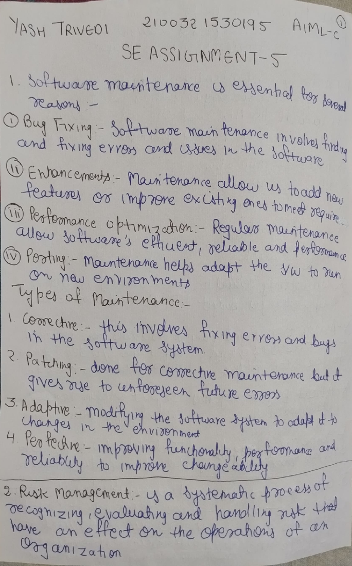 SE Assignment 5 - Good - ASH TRIvEOI 210032 153019 Aim SE ASSIG1NMENT-S ...