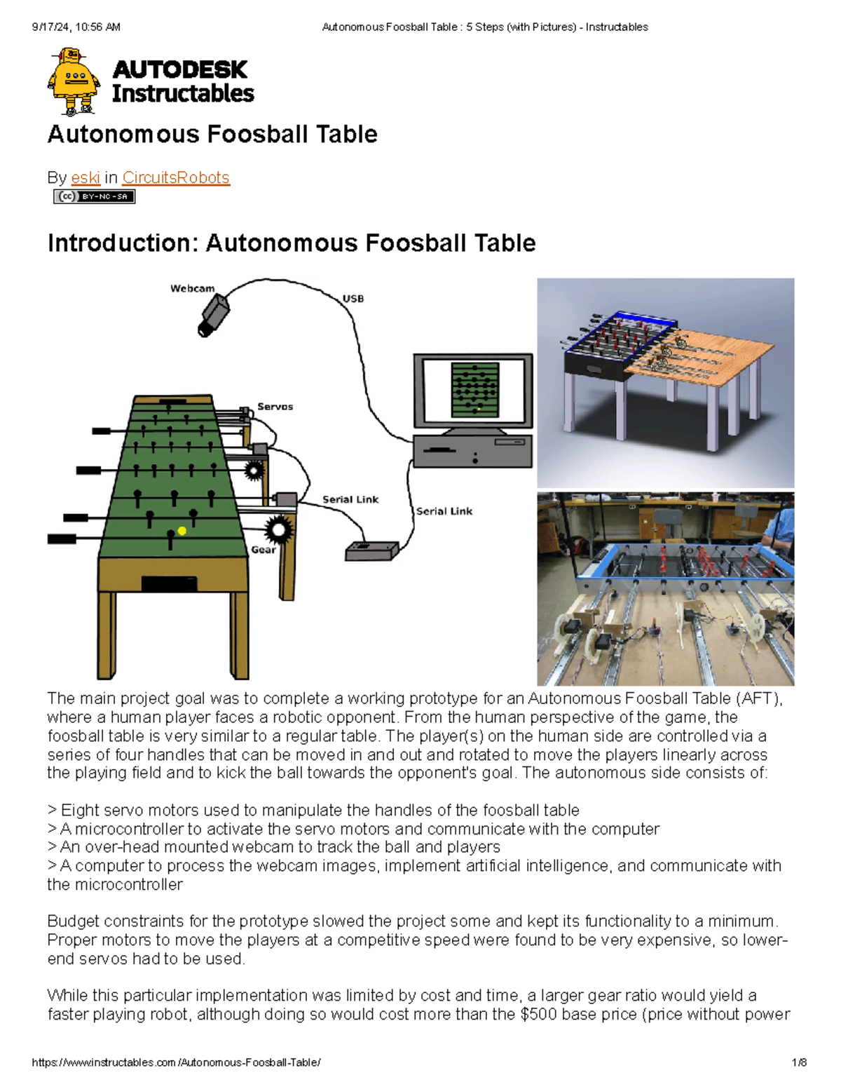 Autonomous Foosball Table 5 Steps (with Pictures) - Instructables ...