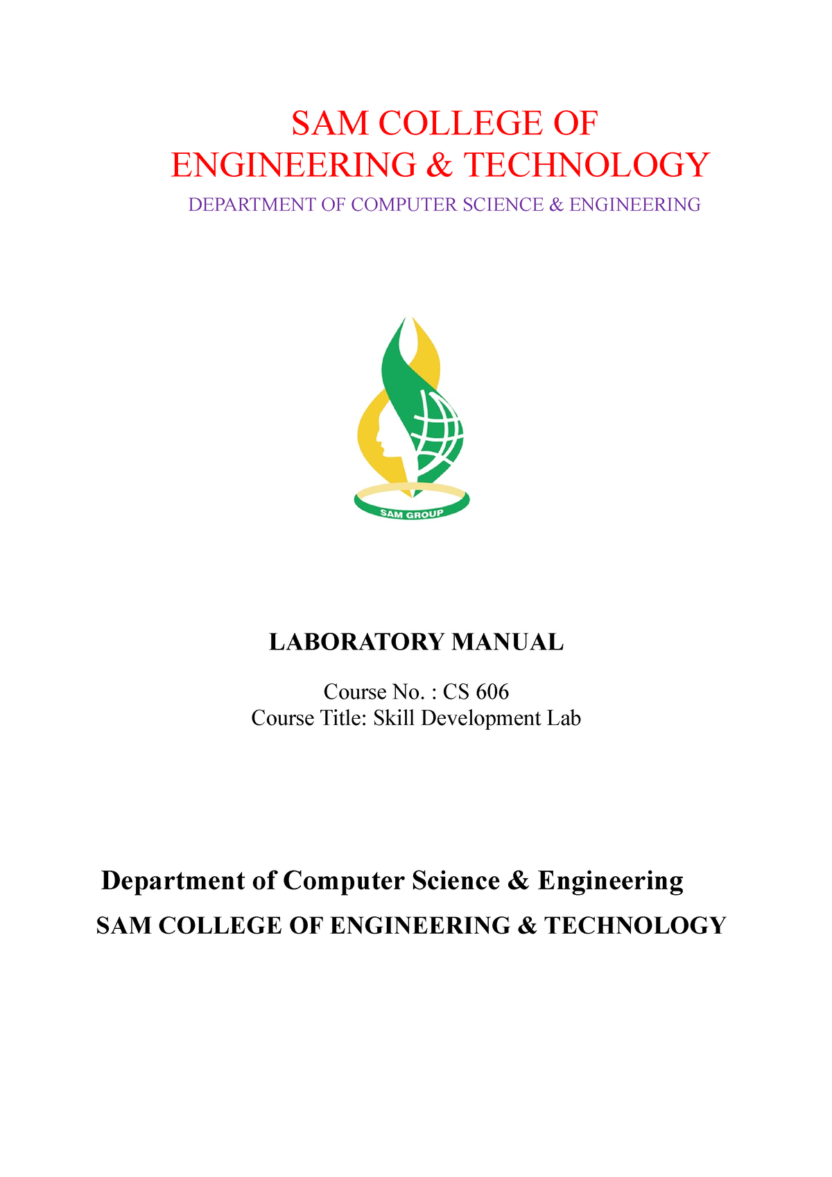 Skills Development Lab Manual - SAM COLLEGE OF ENGINEERING & TECHNOLOGY ...