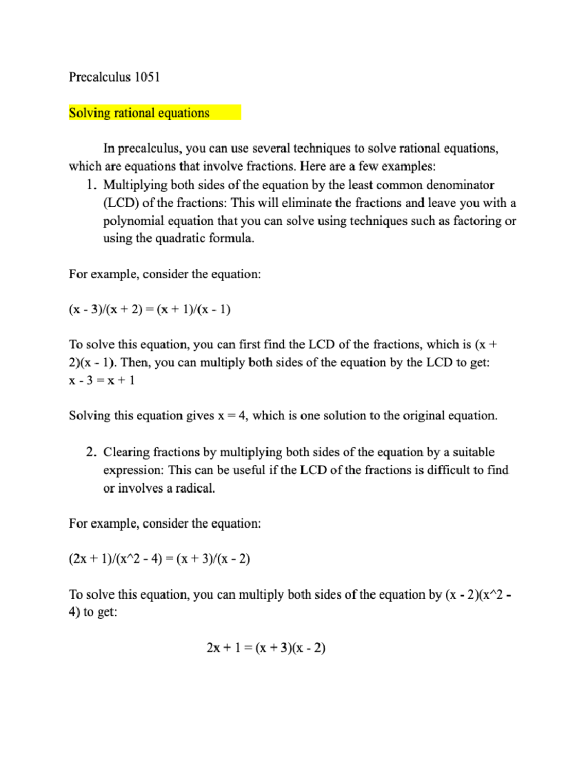 solving-rational-equations-math-1051-studocu