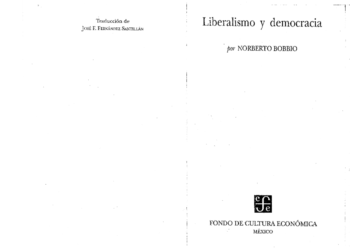 Liberalismo y democracia norberto bobbiopdf - Traducción de Liberalismo