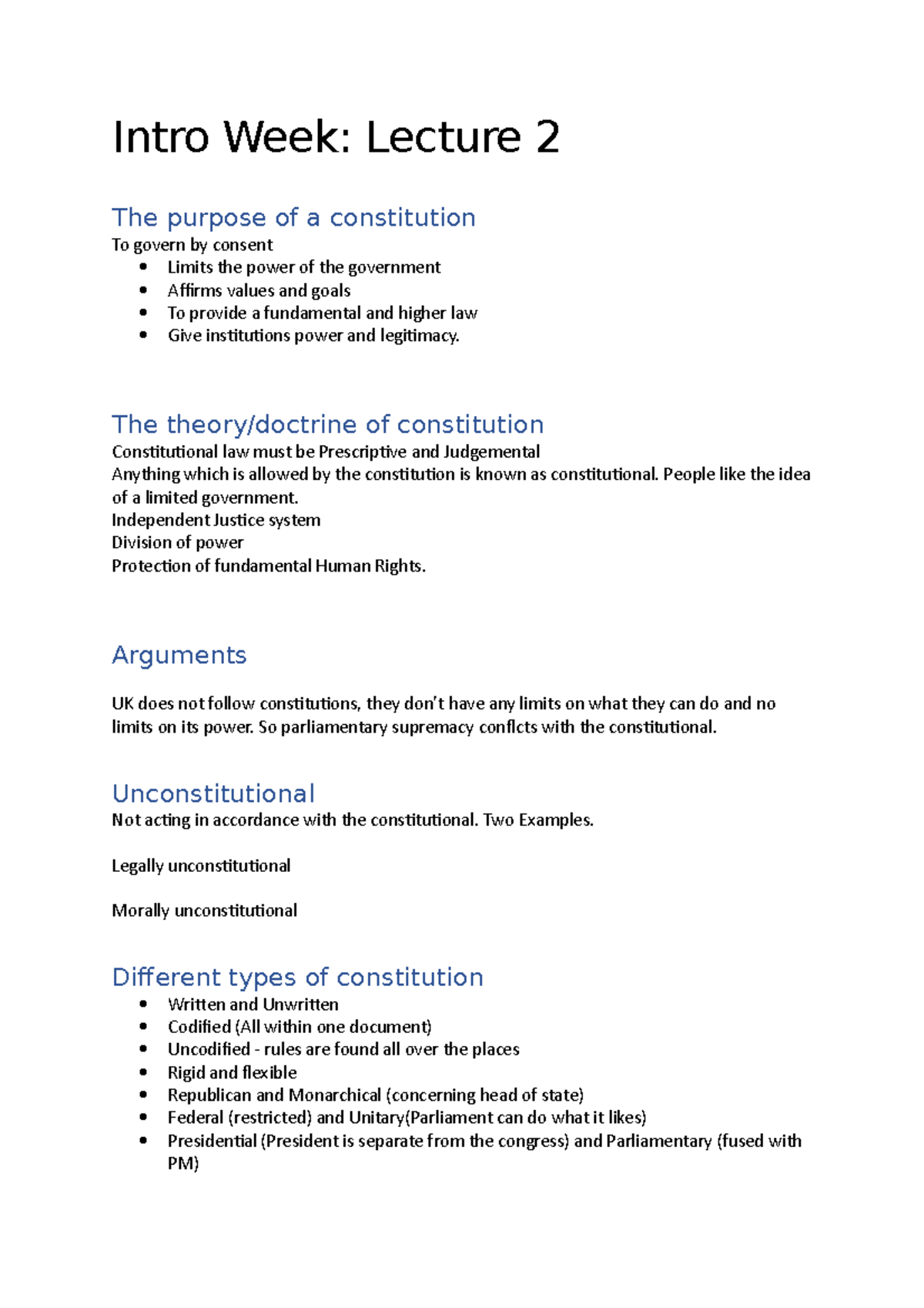 2) Intro Week L2 - Lecture notes 2 - Intro Week: Lecture 2 The purpose ...