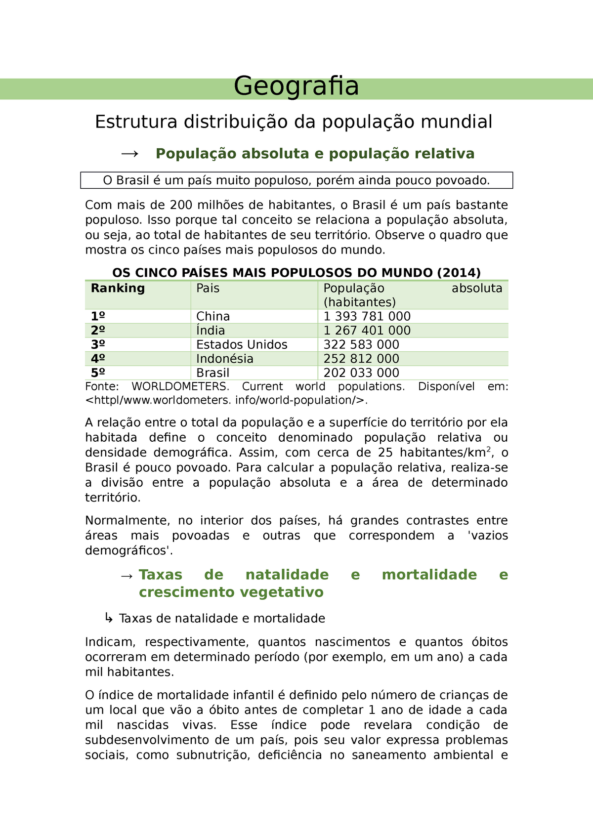 Geografia Estrutura E Distribuição Da População Mundial Geografia Estrutura Distribuição Da 3461