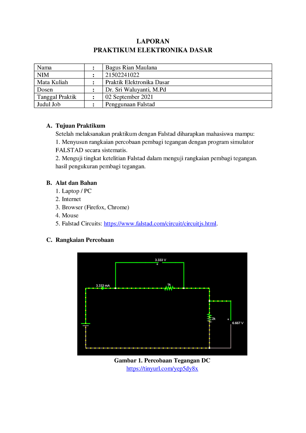 Laporan Praktikum Elektronika Dasar Job 1 - LAPORAN PRAKTIKUM ...