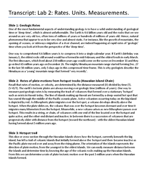 Lab 05 Transcript - Transcript: Lab 5 - Igneous Rocks & Volcanoes Slide ...