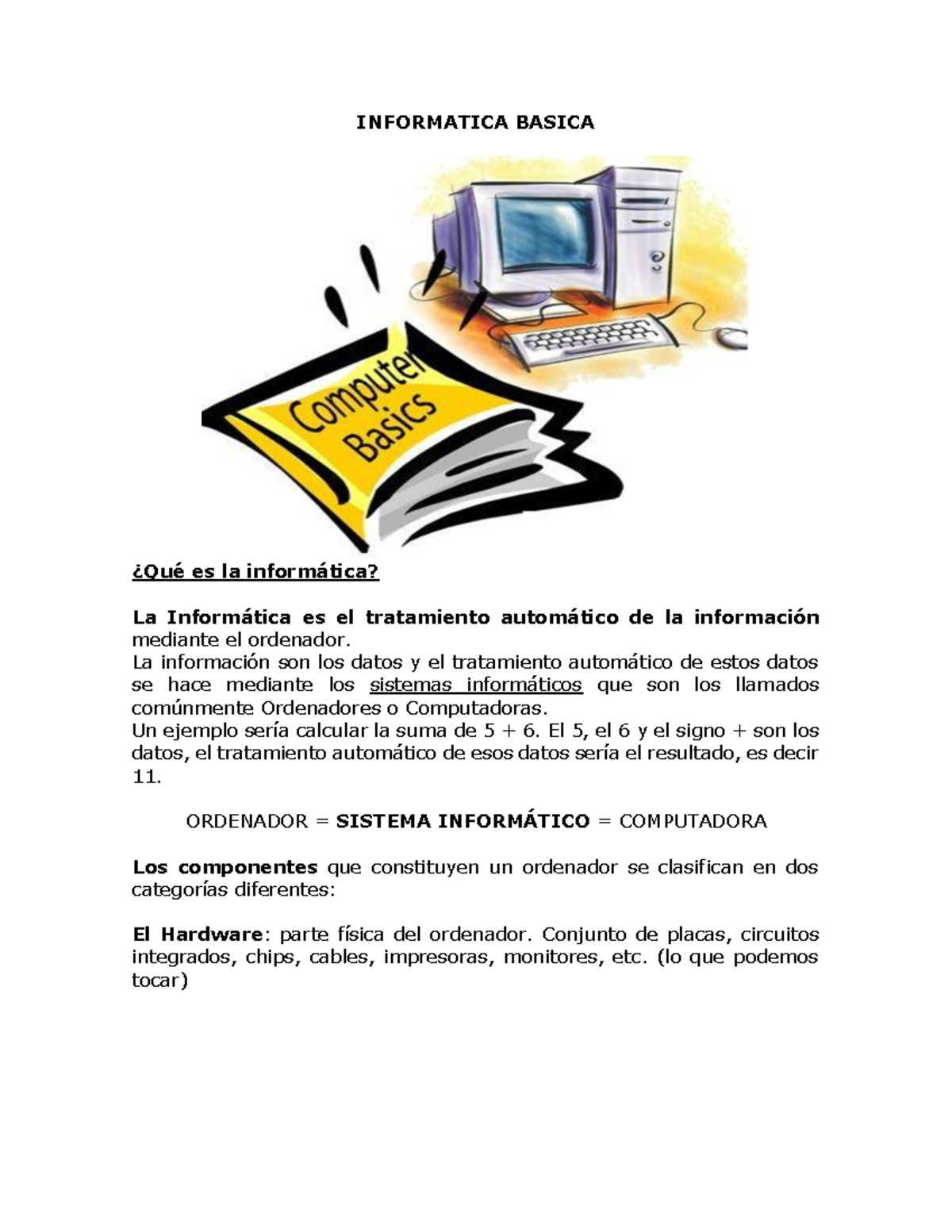 Informatica Basica, ¿es dificil la informatica? - INFORMATICA BASICA ...