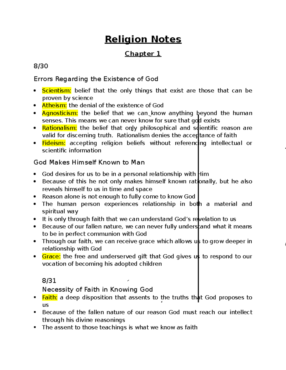 369454429-religion-notes - Religion Notes Chapter 1 8/ Errors Regarding ...