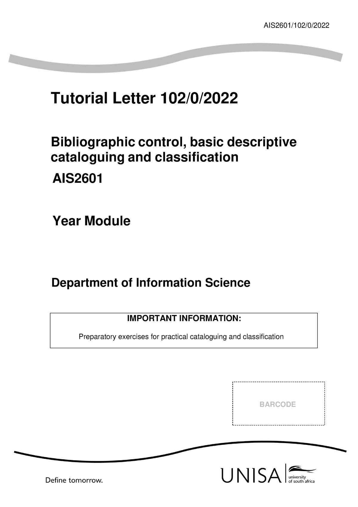 102 2022 0 B.pdf - Assignment Answers - AIS2601/102/0/ Tutorial Letter ...