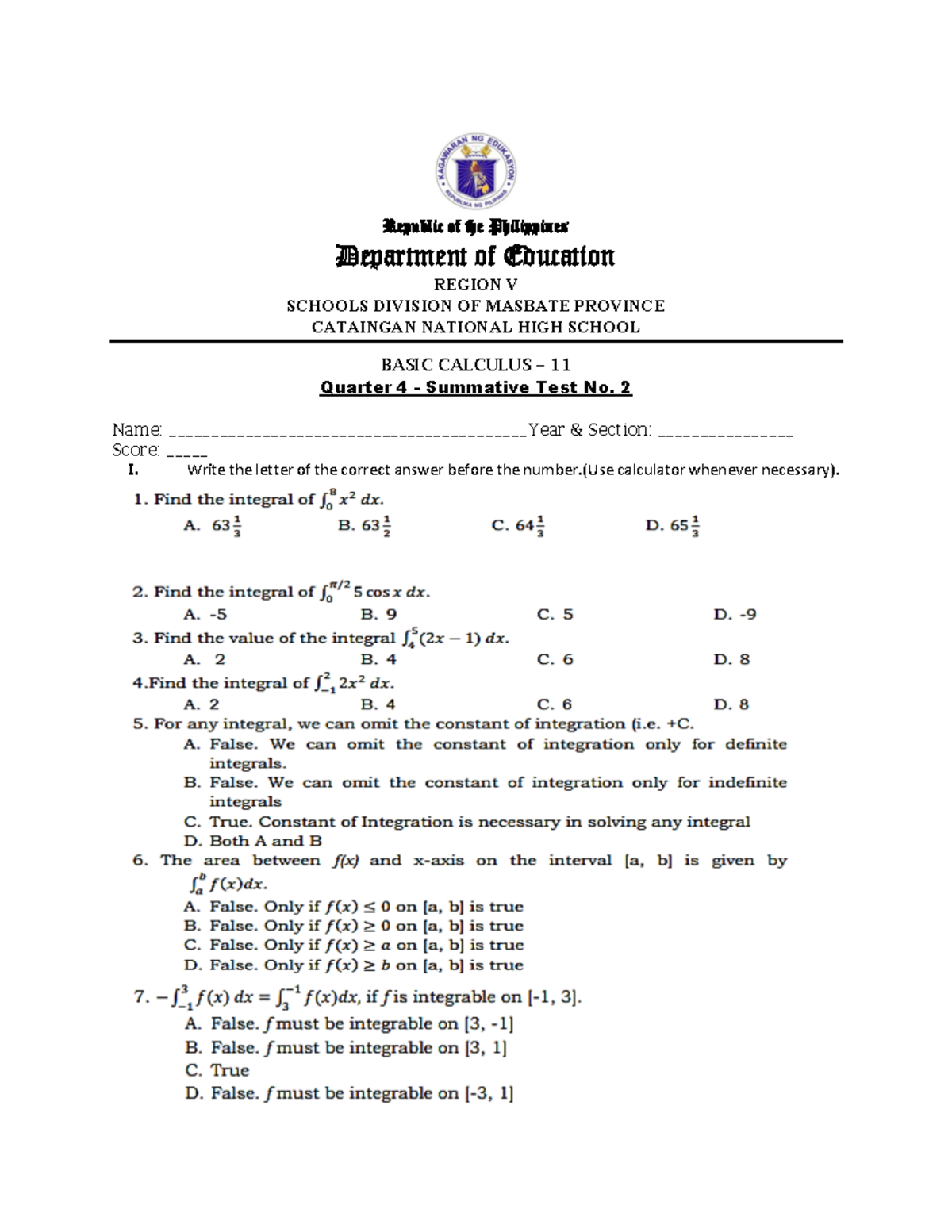notes notes notes notes for STEM Senior High School - Republic of the ...