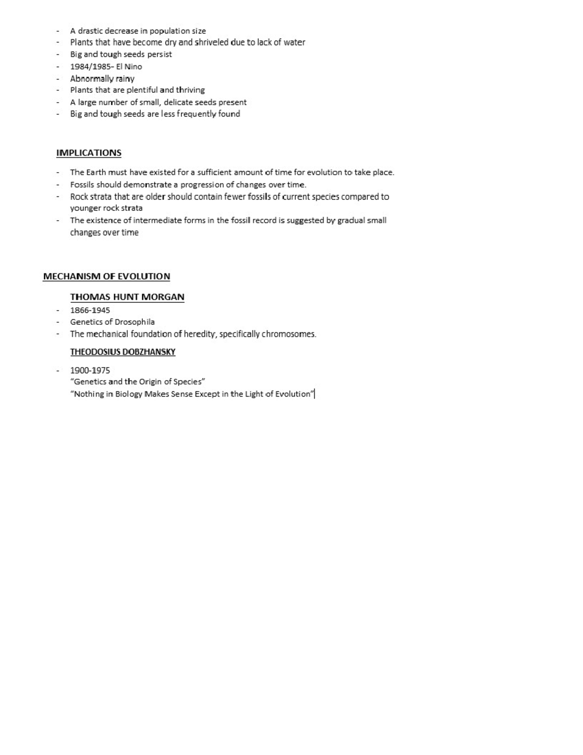 2nd page of Lecture 4- Introduction to Evolutionary Biology BIO 200 my ...