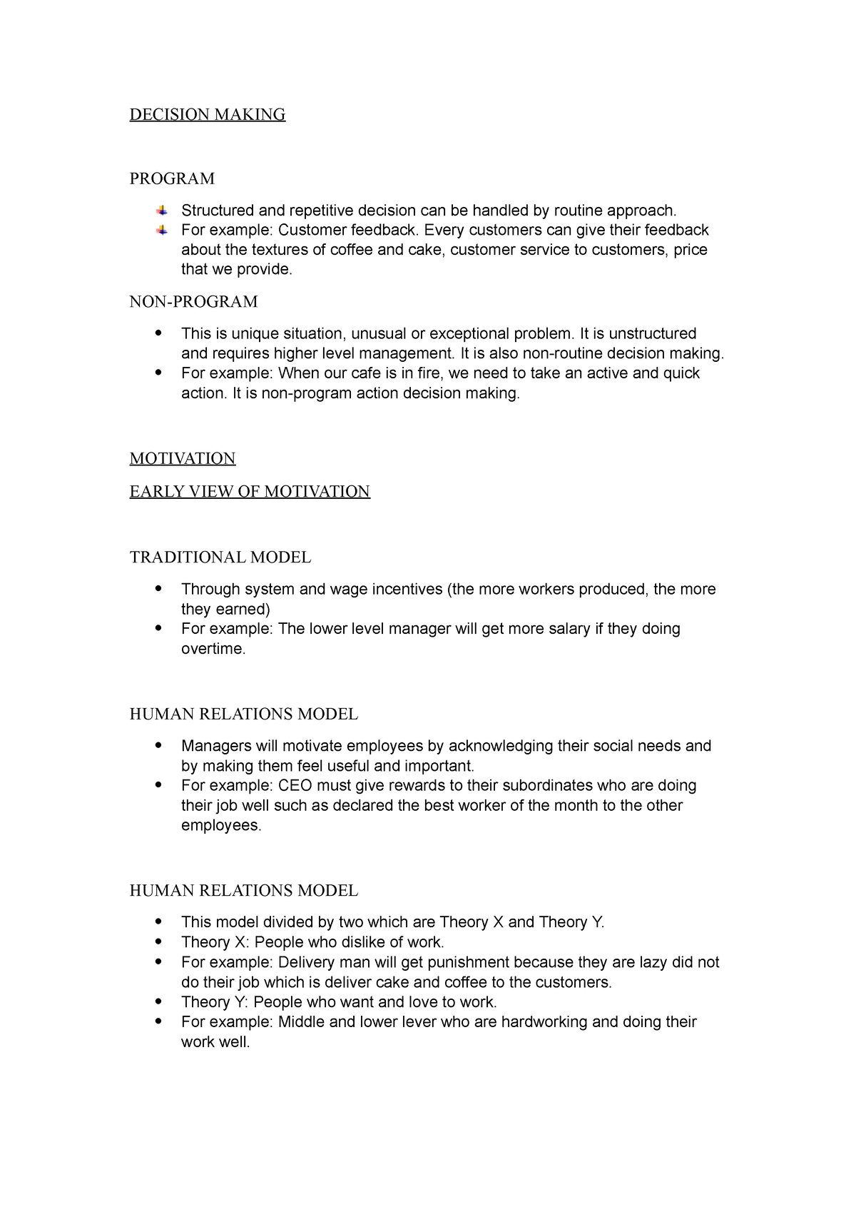 mgt 162 group assignment decision making