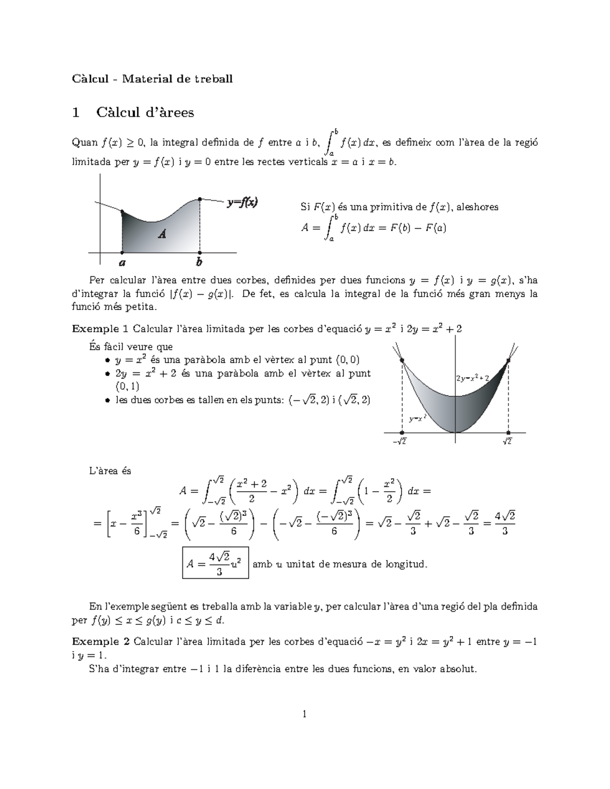 Aplicacions de la integral i integral impropia - C`alcul - Material de ...
