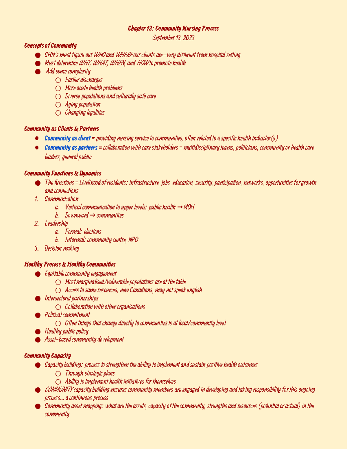 Week 2 Chapter 13 & 14 - Chapter 13: Community Nursing Process ...